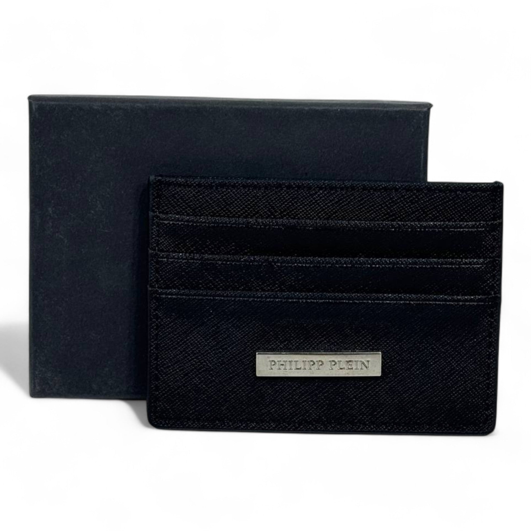 🖤 Philipp Plein Black Leather Card Holder – Bold, Refined & Unapologetically Luxurious