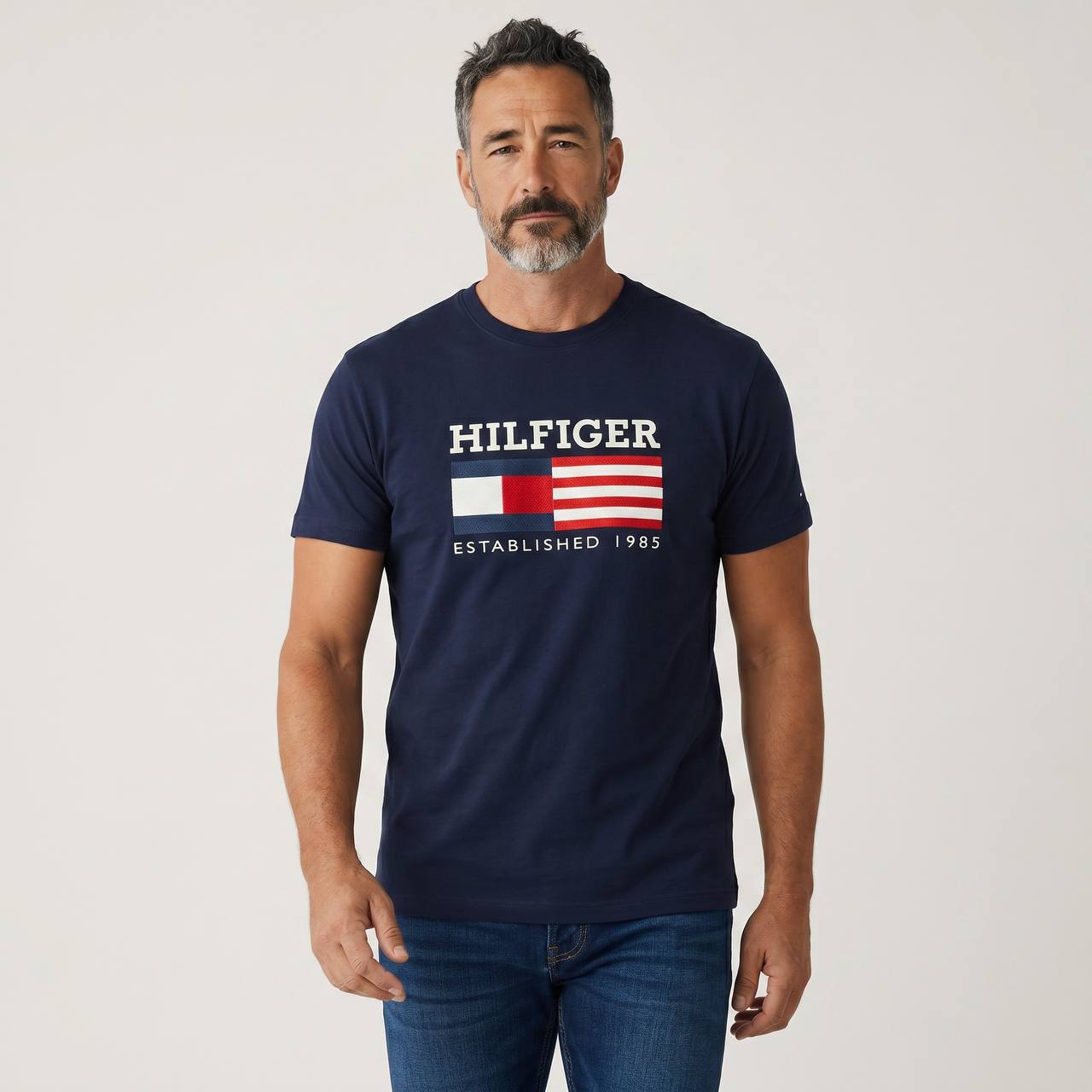 Tommy Hilfiger Classic Flag Logo T-Shirt – Navy Edition 🇺🇸🔥