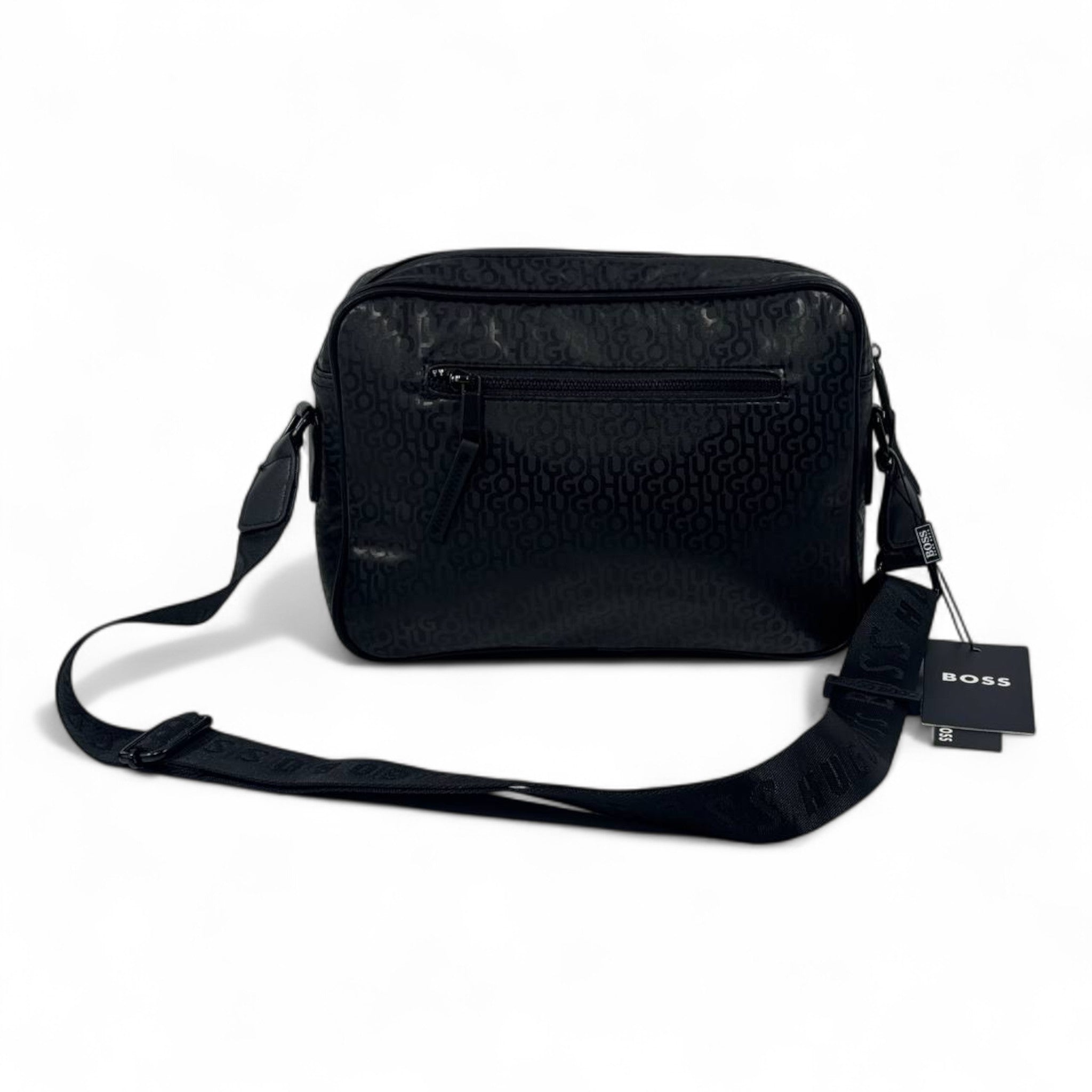 HUGO BOSS Monogram Crossbody Bag – Black & Red Edition 🔥 | Luxury Street Style