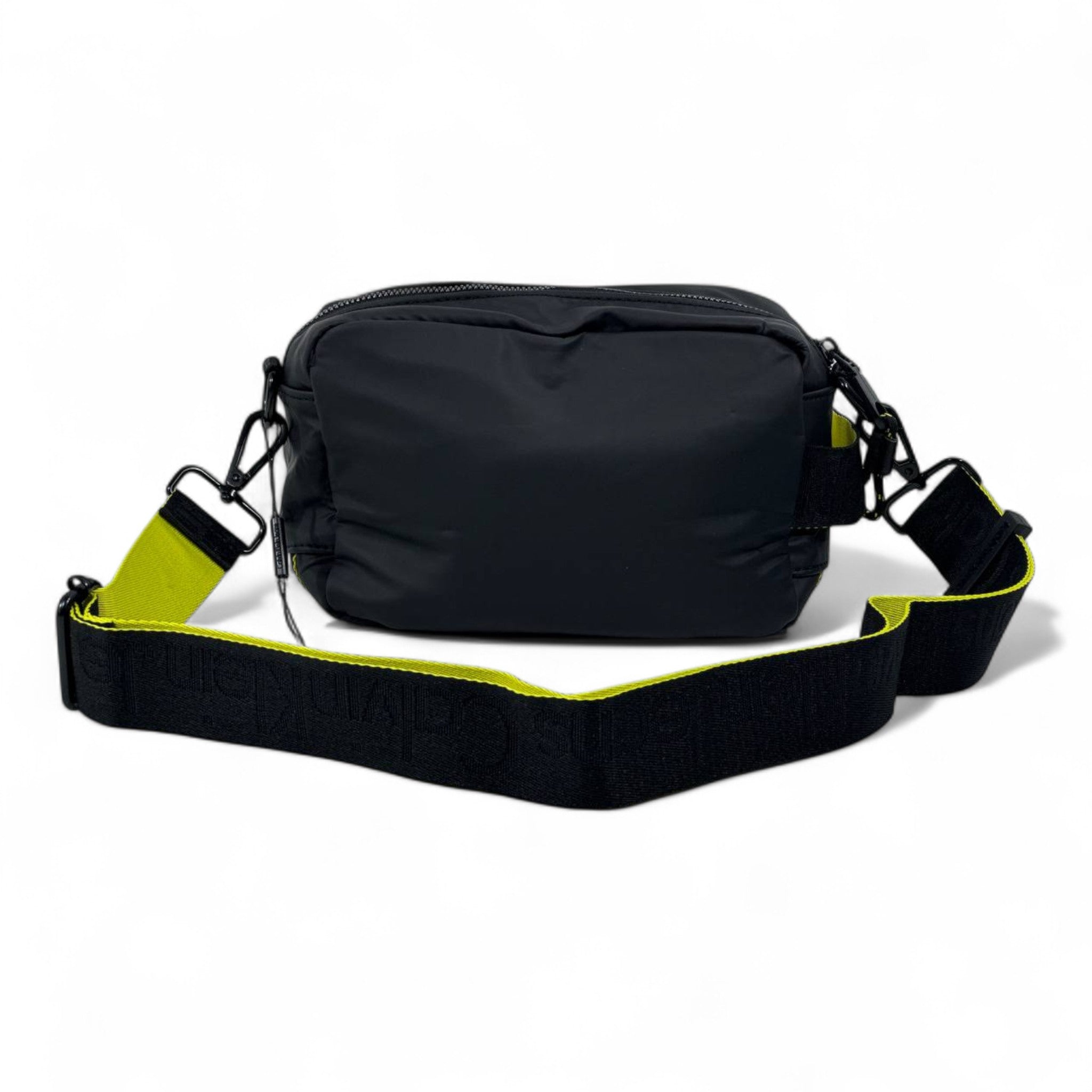 Calvin Klein Bold Crossbody Bag – Black & Neon Accent ⚡ | Modern Street Style Essential