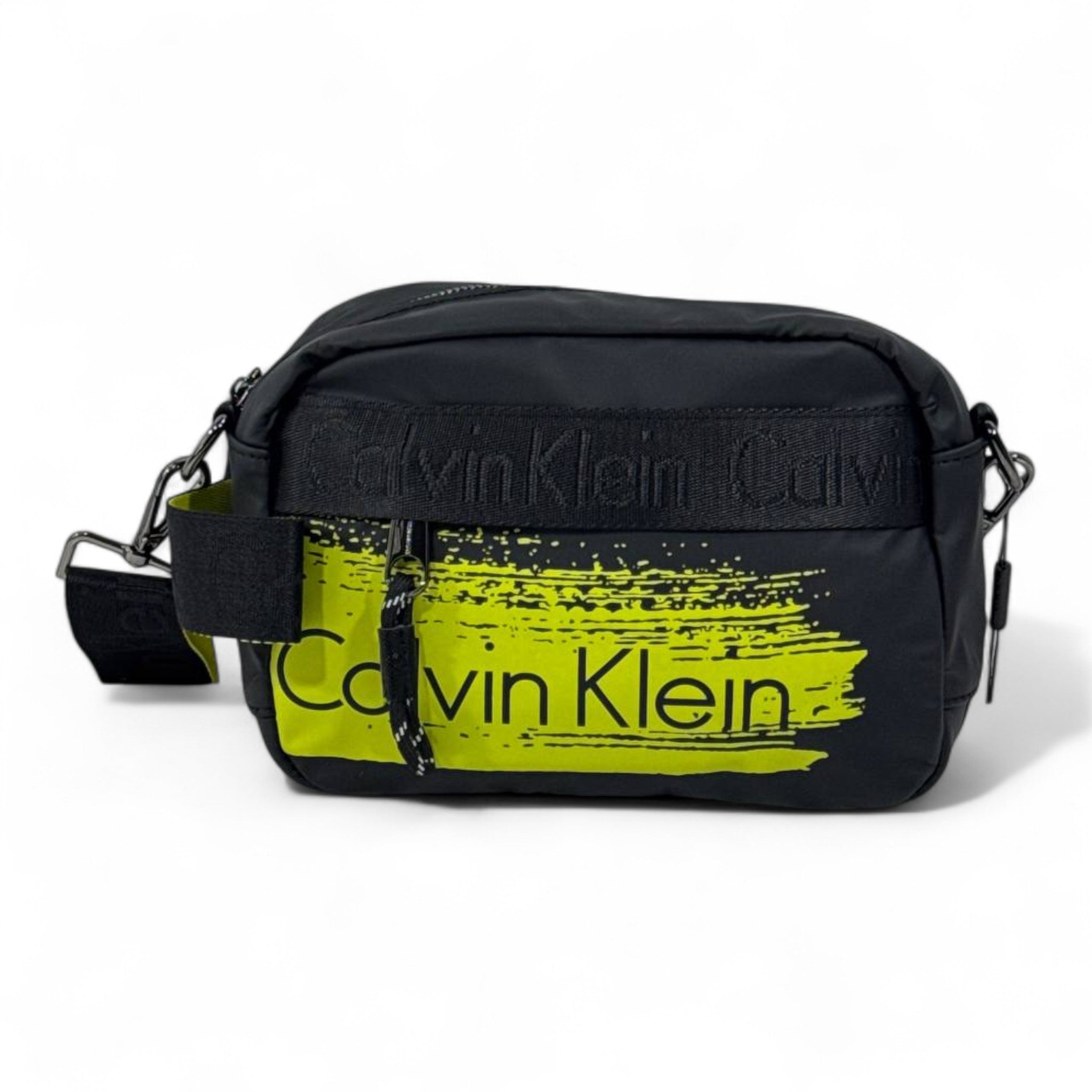 Calvin Klein Neon Splash Crossbody Bag ⚡ | Black & Fluorescent Yellow Street Edition