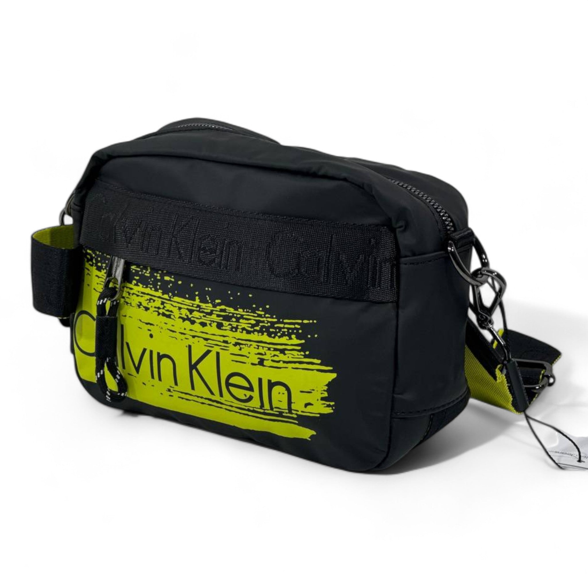 Calvin Klein Neon Splash Crossbody Bag ⚡ | Black & Fluorescent Yellow Street Edition