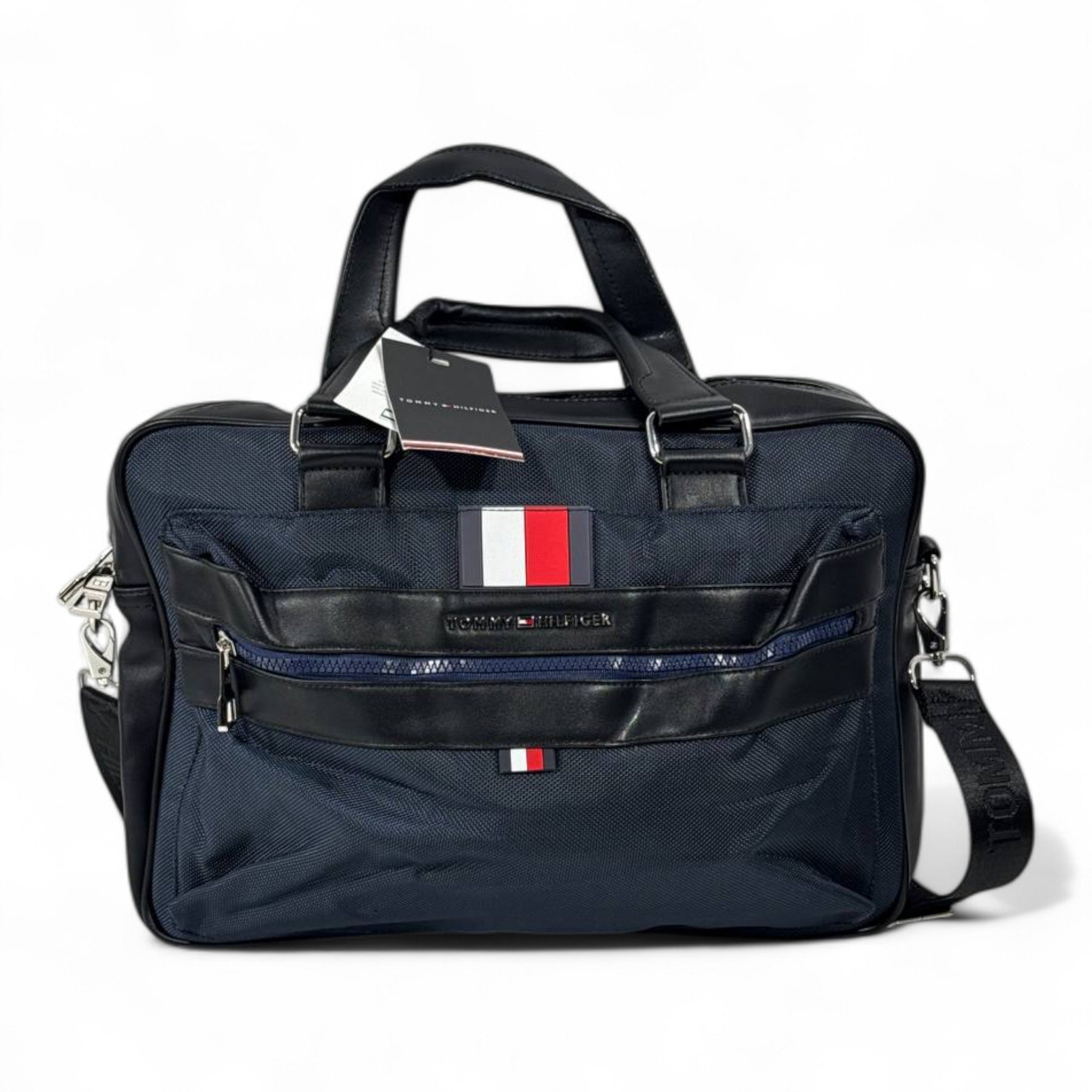 Tommy Hilfiger Executive Travel Bag – Navy & Black Edition 💼 | Timeless Business Style