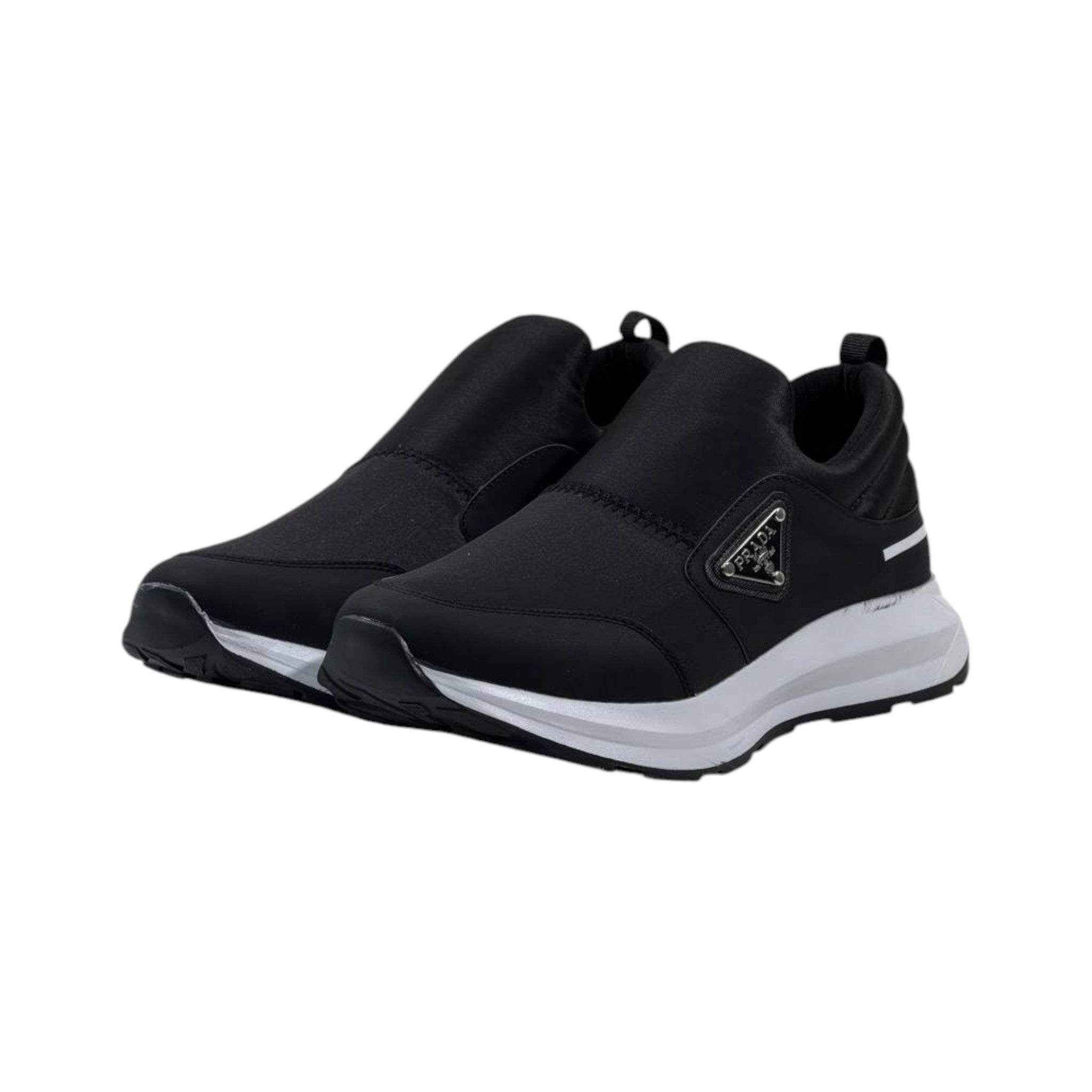 Prada Milano Slip-On Luxury Sneakers ⚫⚪