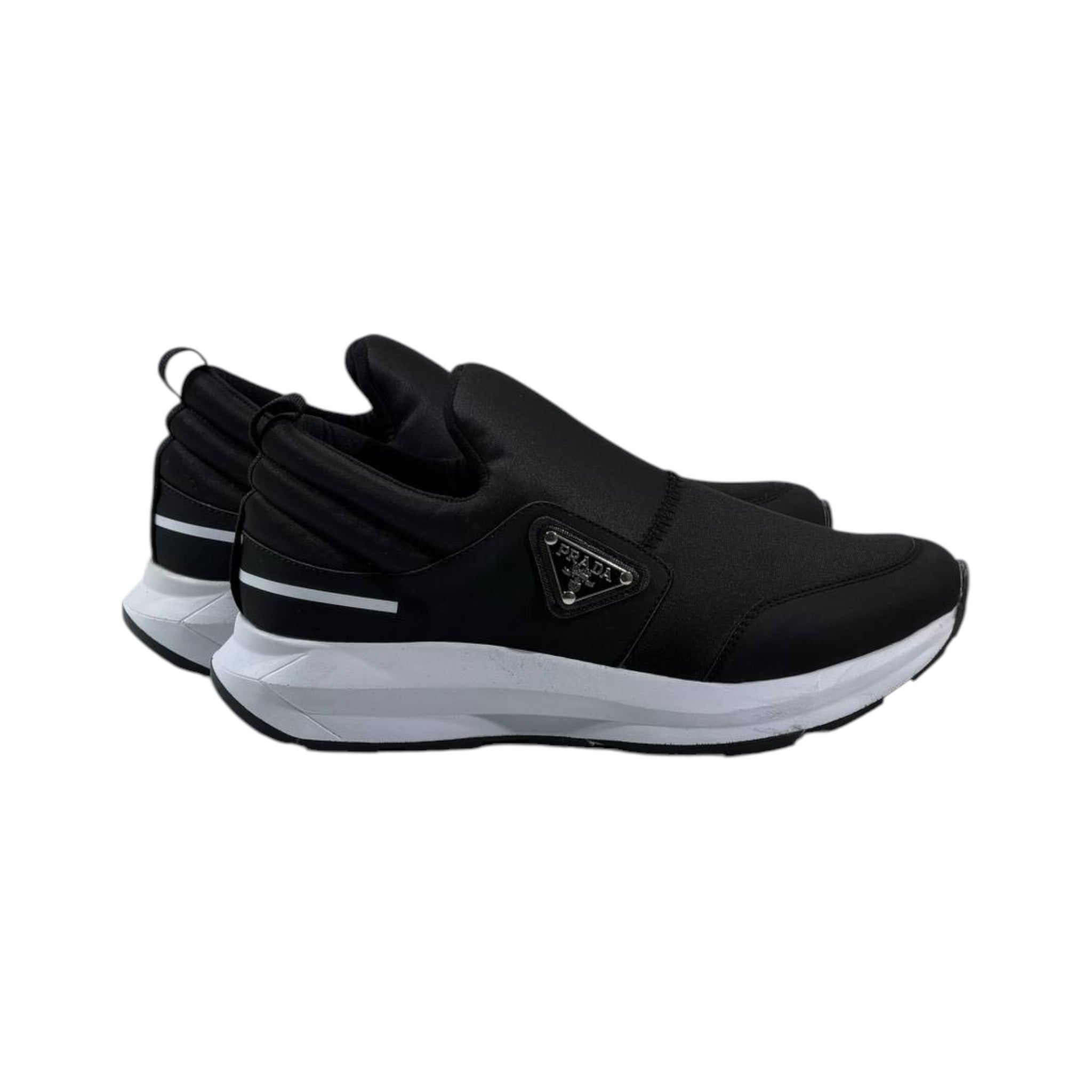 Prada Milano Slip-On Luxury Sneakers ⚫⚪