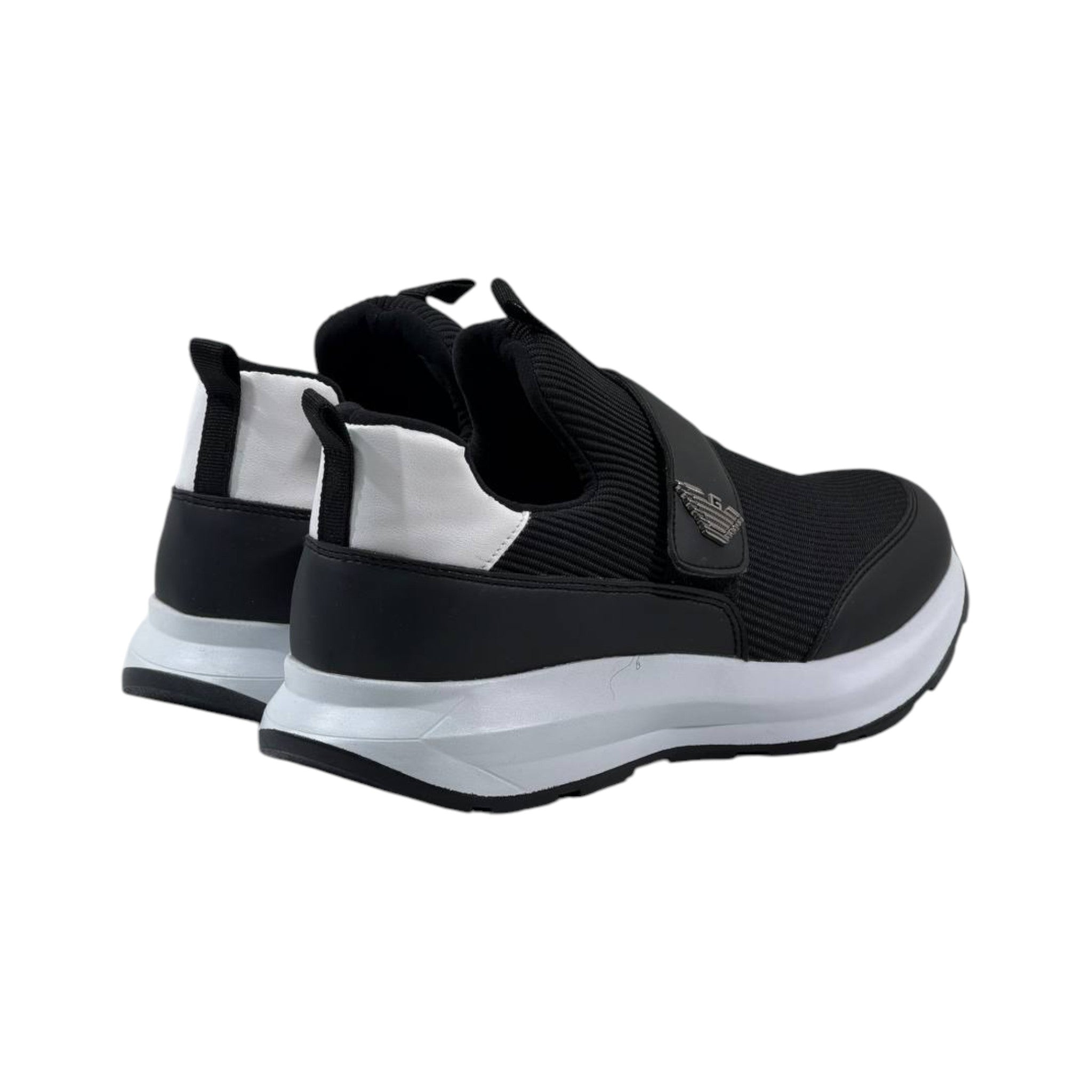 Emporio Armani Ribbed Slip-On Sneakers ⚫⚪