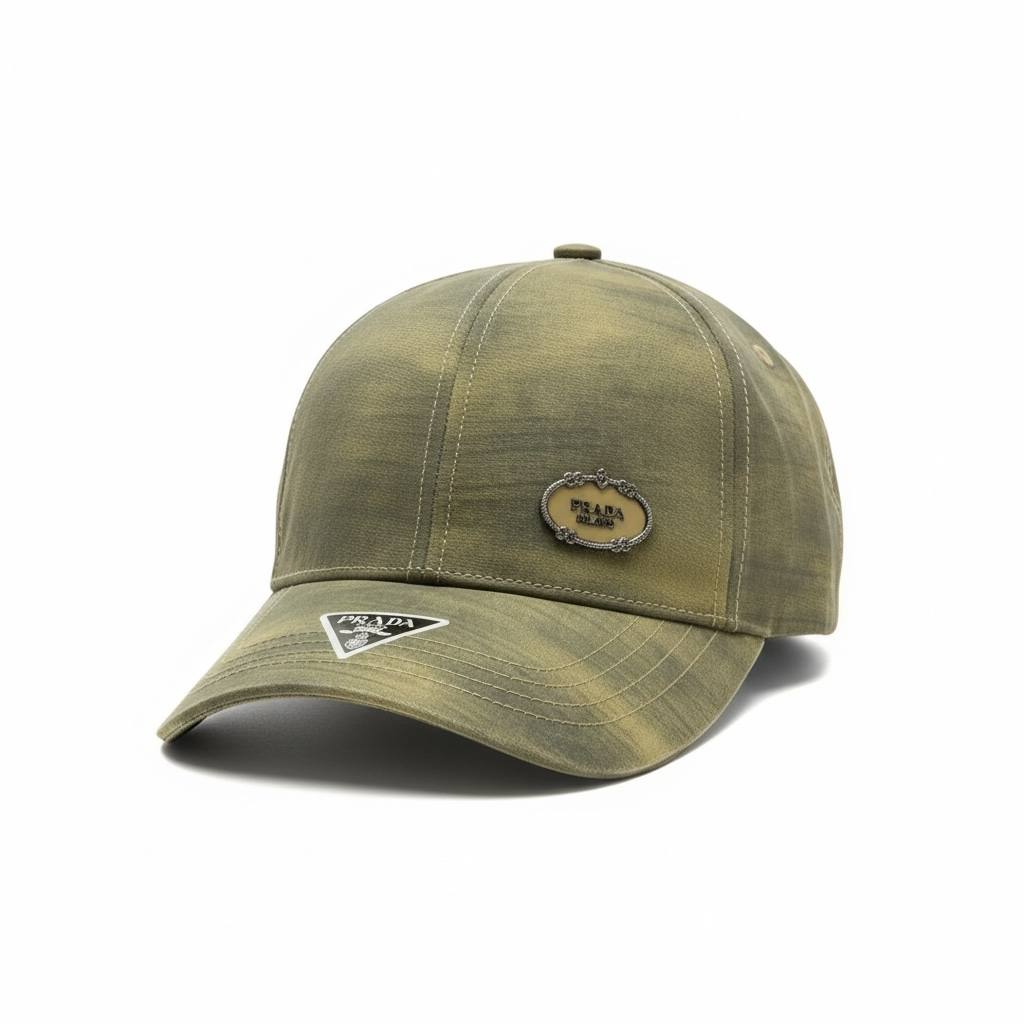 Prada Olive Washed Cotton Baseball Cap 🫒🧢✨