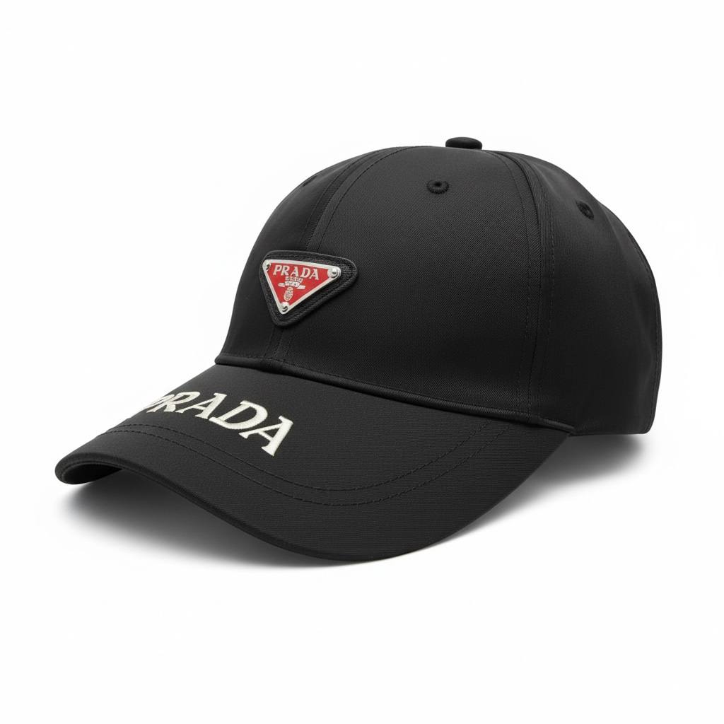 Prada Double Logo Black Cap ❤️🖤🧢