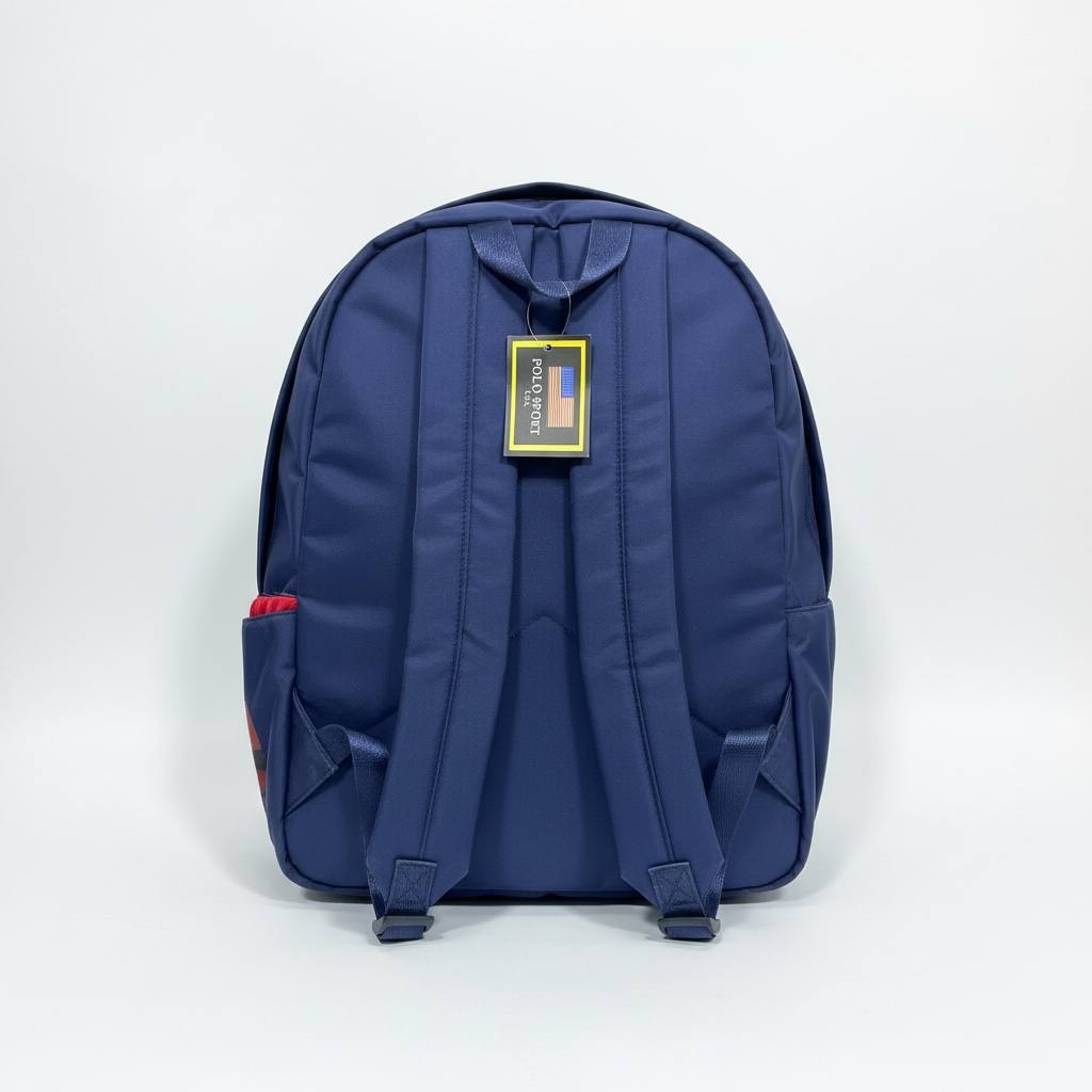 Polo Ralph Lauren Navy Backpack – Red Logo Classic School Bag 🎒🔵 | Signature Edition