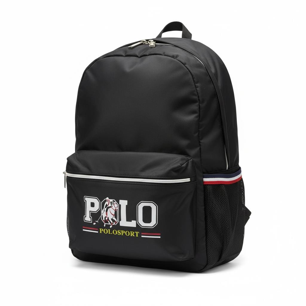Polo Sport Black Backpack – Classic Logo School & Travel Bag 🎒🔥 | Urban Edition