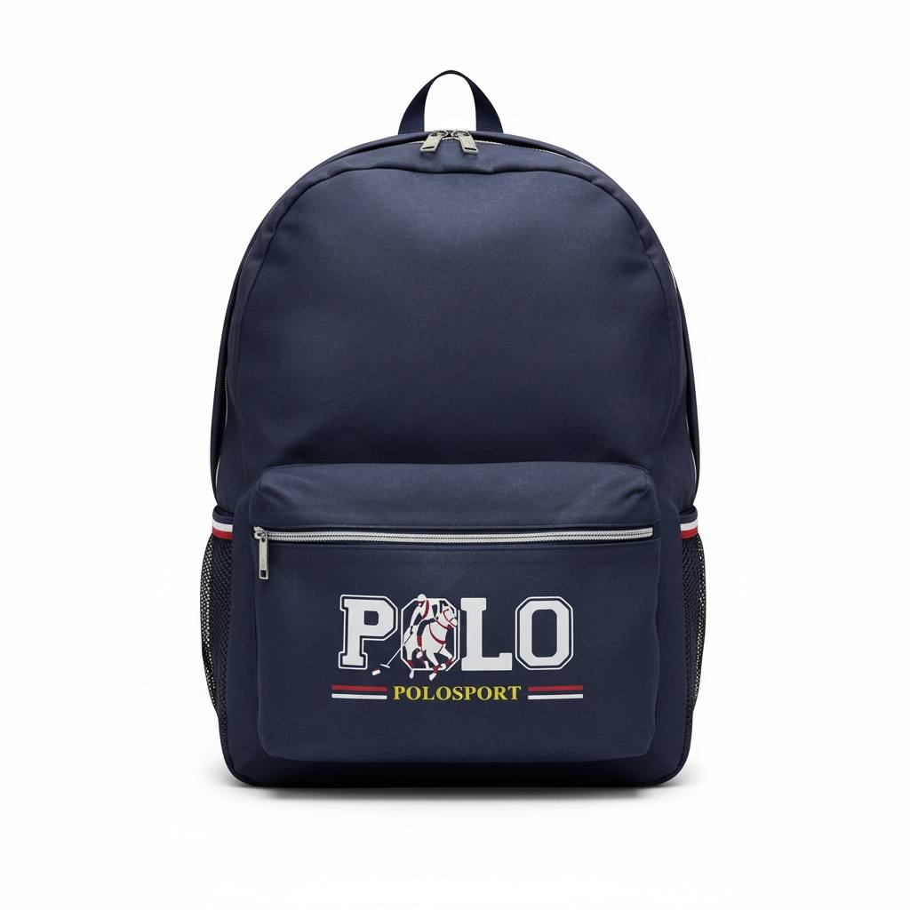 Polo Sport Navy Backpack – Classic Logo School & Travel Bag 🎒🔵 | Signature Edition