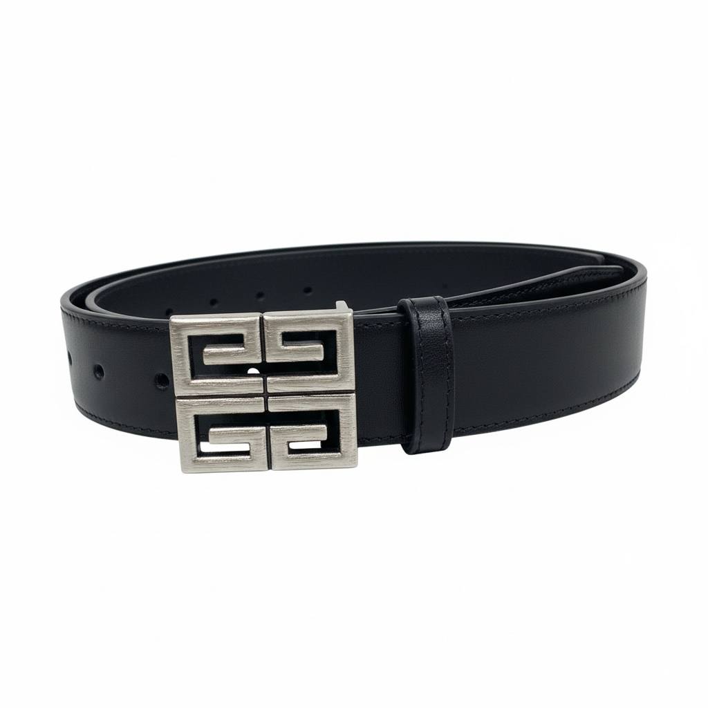 Givenchy 4G Logo Leather Belt – Black Designer Statement Belt 🖤✨ 110 cm