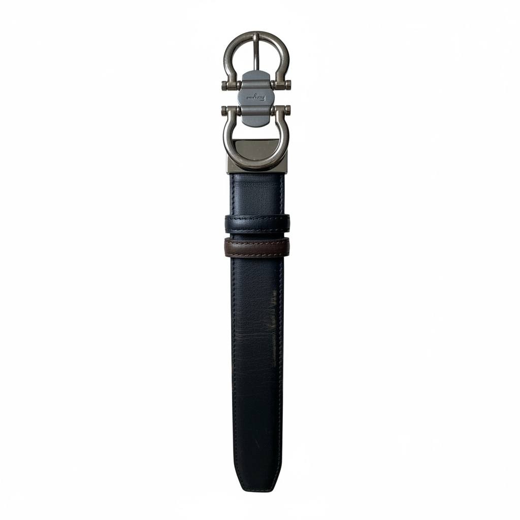 Salvatore Ferragamo Reversible Gancini Leather Belt – Black & Brown 120cm 🖤🤎✨