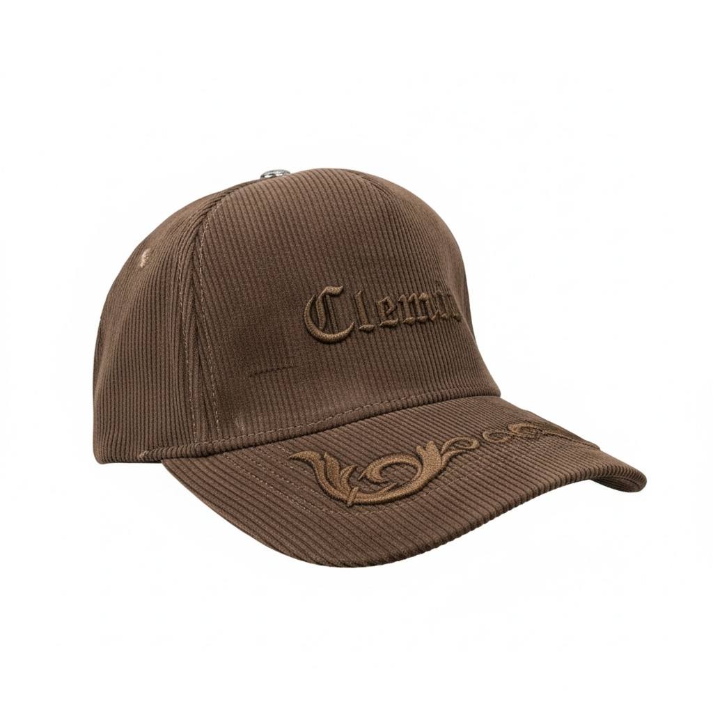 Clemont Brown Ribbed Embroidered Cap 🤎🧢