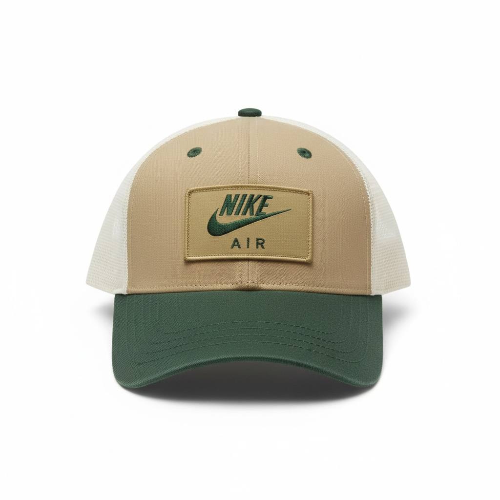 Nike Air Trucker Cap – Beige & Green Edition 🧢💚🔥