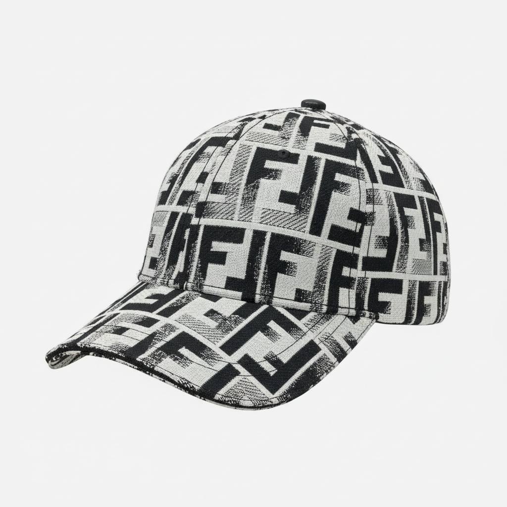 Fendi All-Over Logo Print Cap 🖤🤍✨🧢🔥