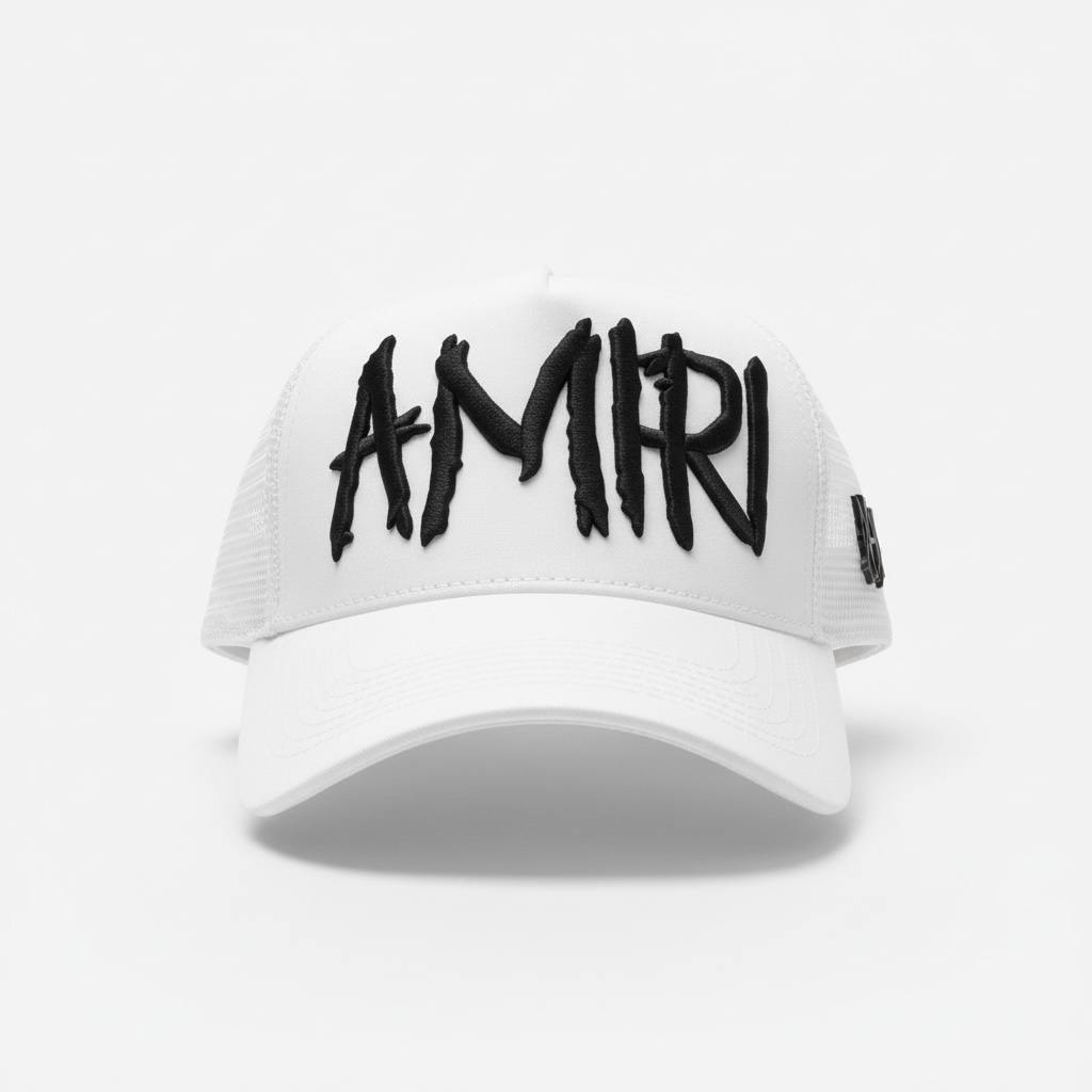 AMIRI White Mesh Trucker Cap 🤍🖤🔥