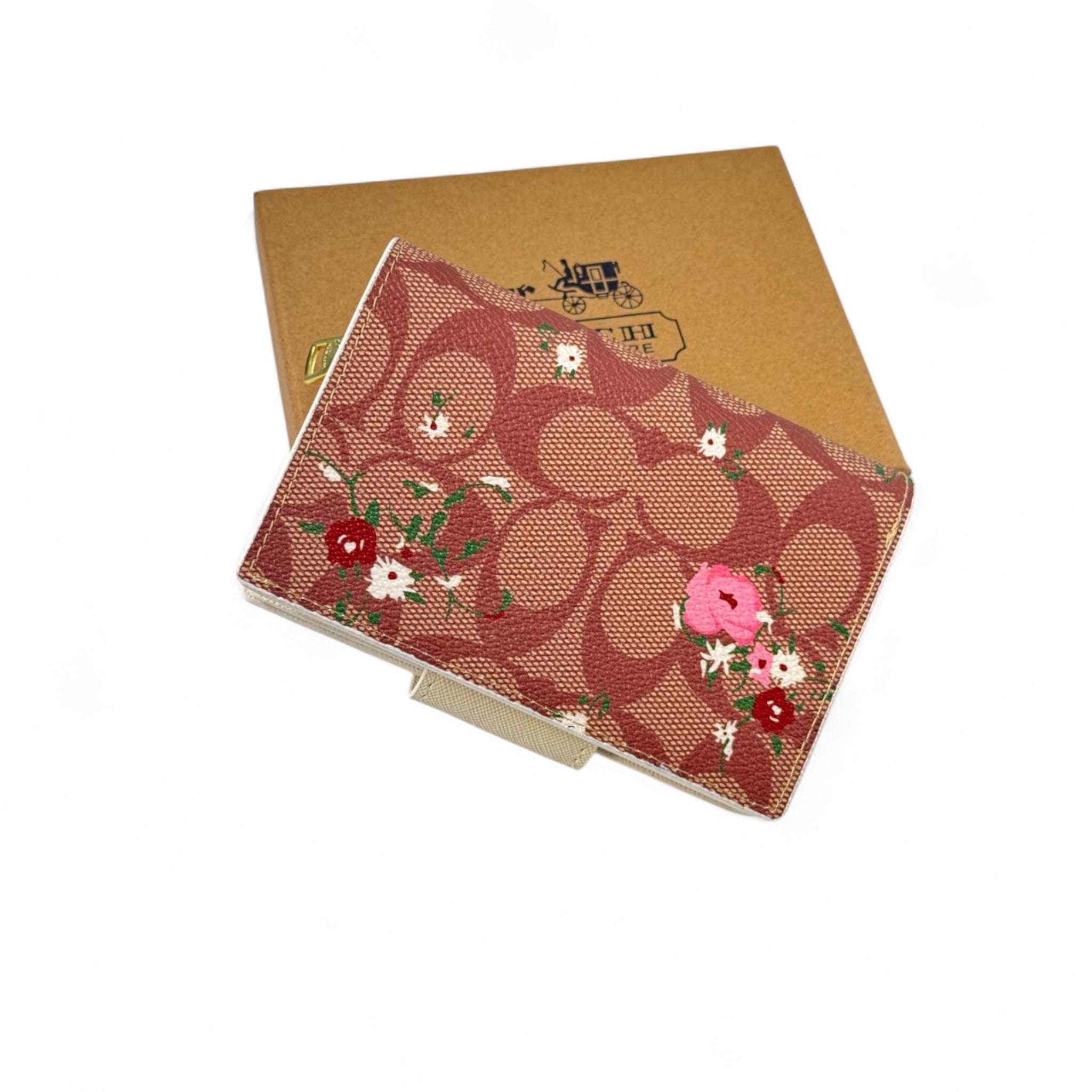 ๐ธ Coach Floral Signature Canvas Wallet โ Women's Luxury Snap Wallet with White Closure ๐ธ