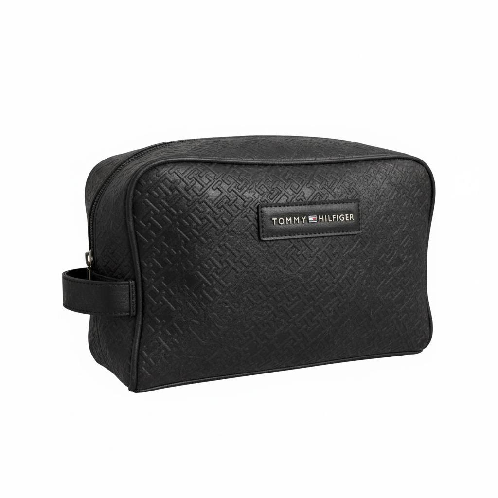 Tommy Hilfiger Embossed Black Toiletry Bag 🖤✨