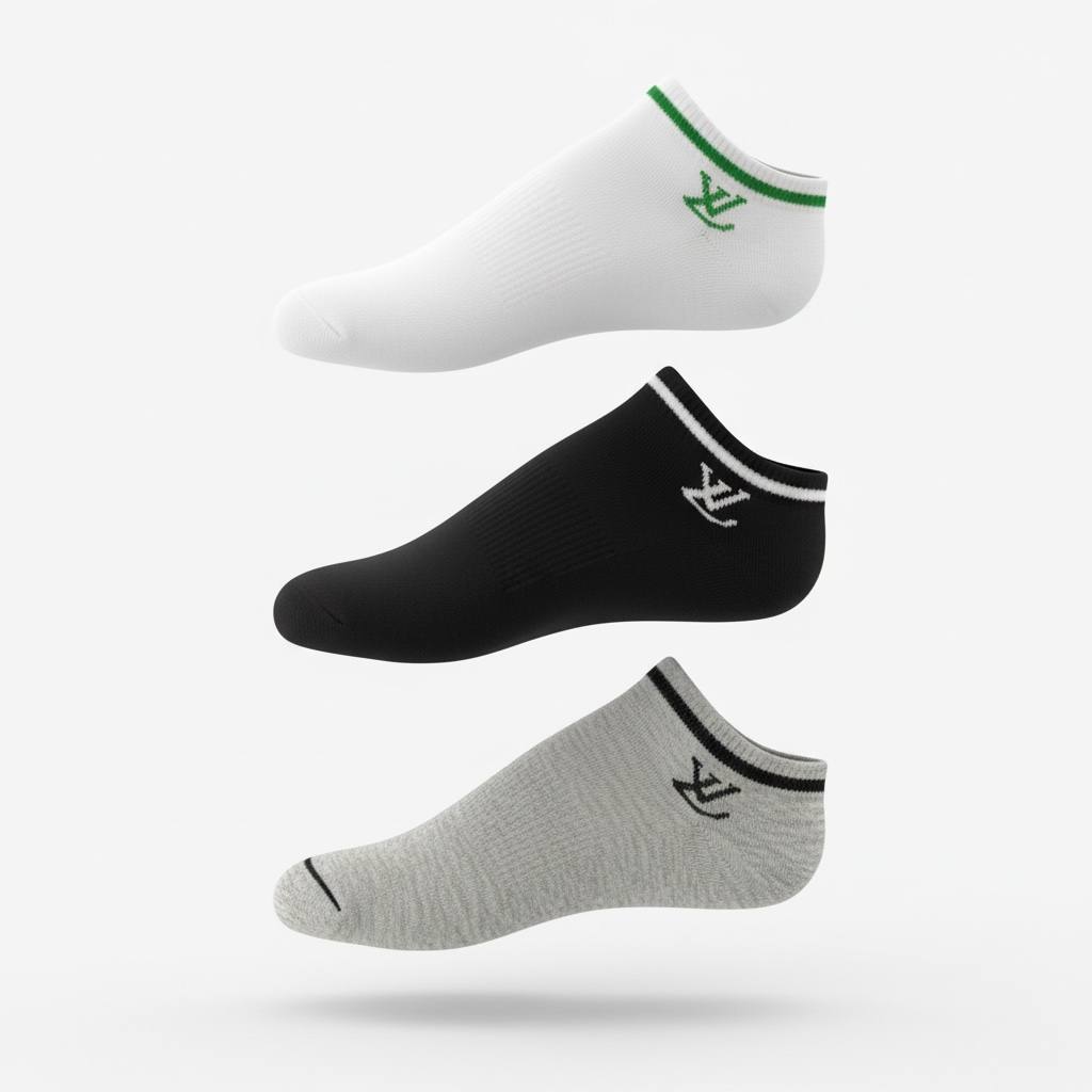 Louis Vuitton LV No-Show Socks 3-Pack 🧦✨ | White, Black & Grey