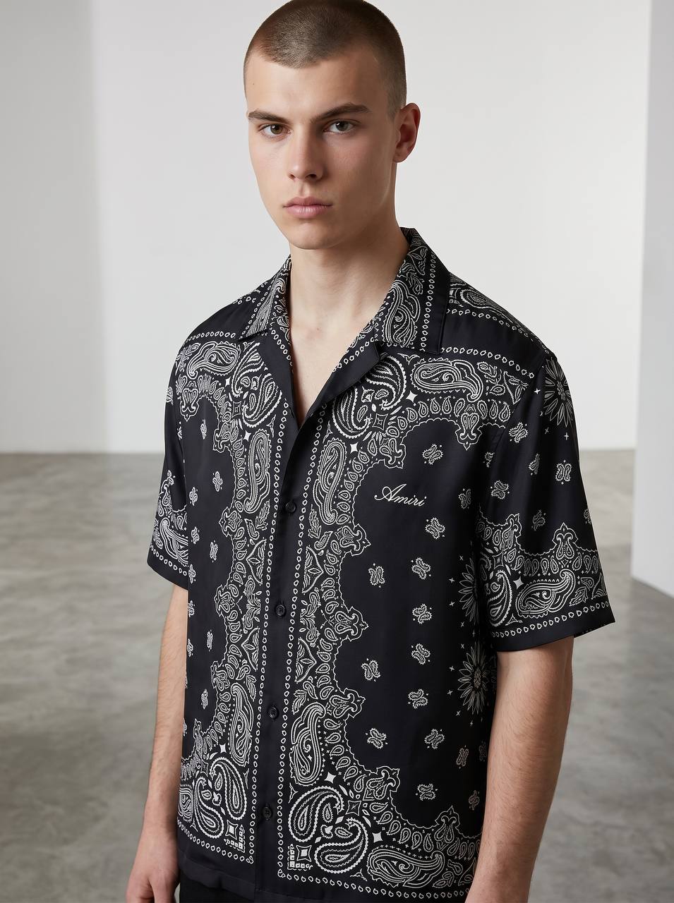 Amiri Paisley Silk Shirt โ Black Luxury Resort Shirt ๐คโจ
