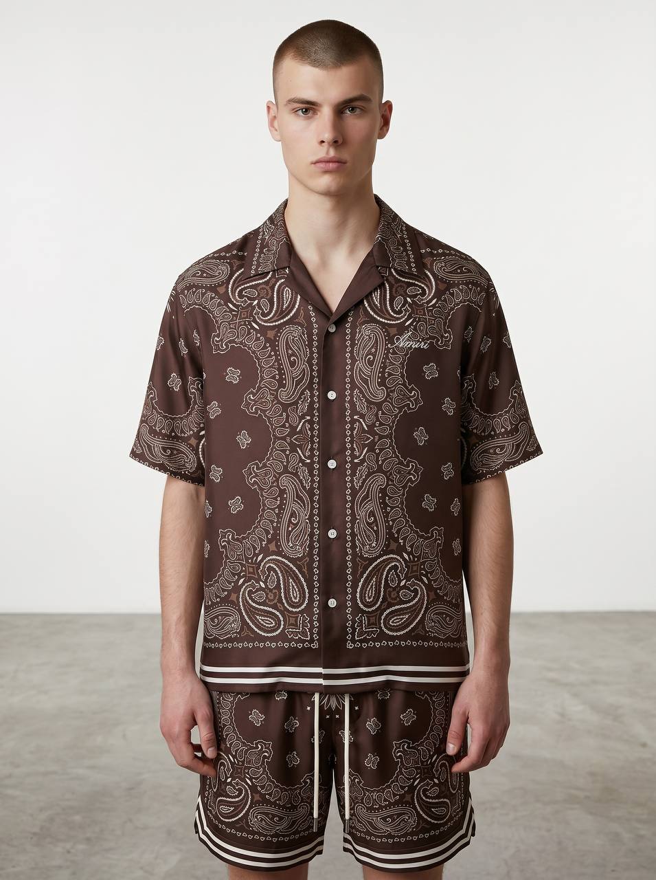 Amiri Brown Paisley Co-Ord Set – Luxury Summer Resort Fit 🤎✨