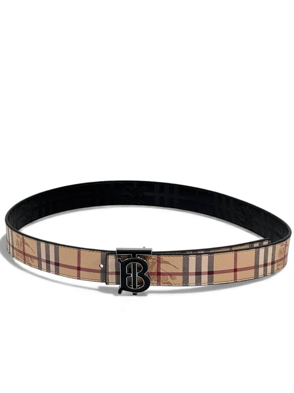 🤎 Burberry Double-Face Vintage Check Belt – 125cm 🖤✨