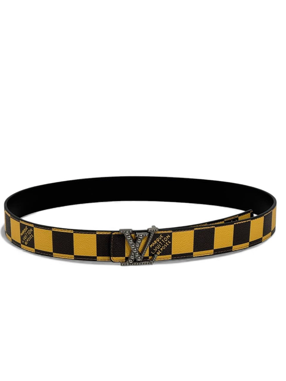 💛 Louis Vuitton Damier Yellow & Brown Belt – 125cm ⚜️✨