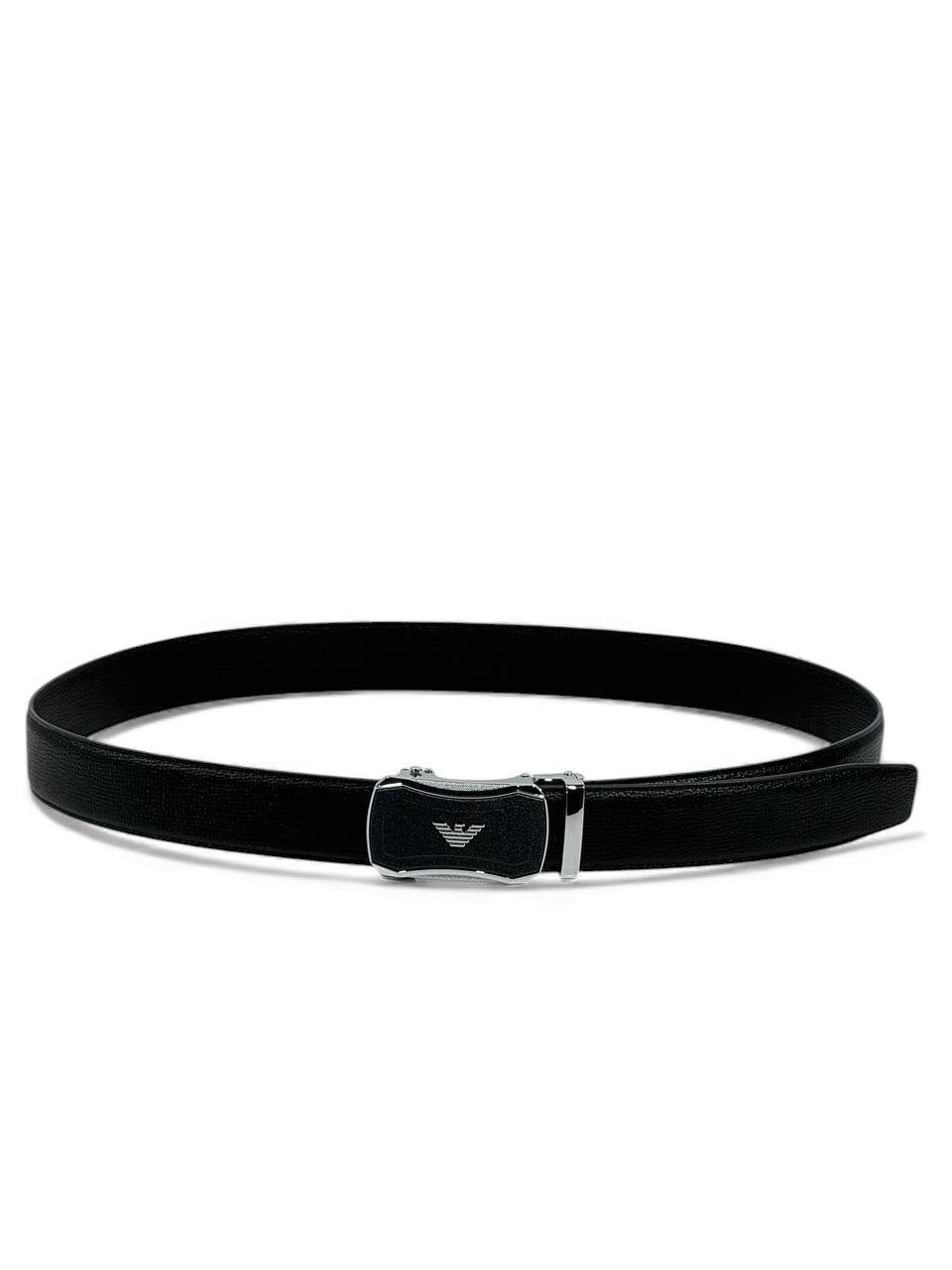 🖤 Emporio Armani Signature Buckle Leather Belt – 125cm 🩶✨