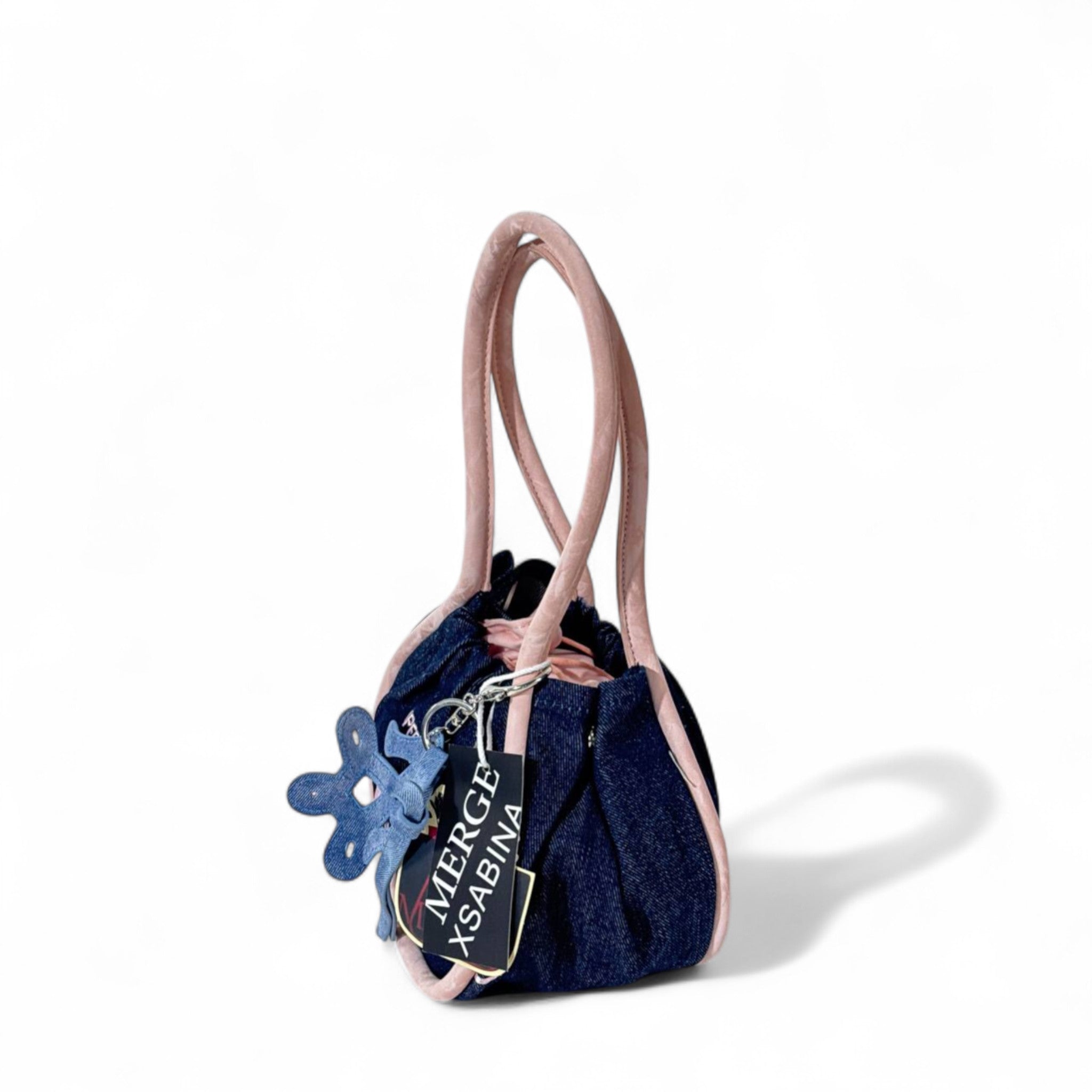 MERGE x SABINA Mini Tote – Super Sun Denim with Pink Trim