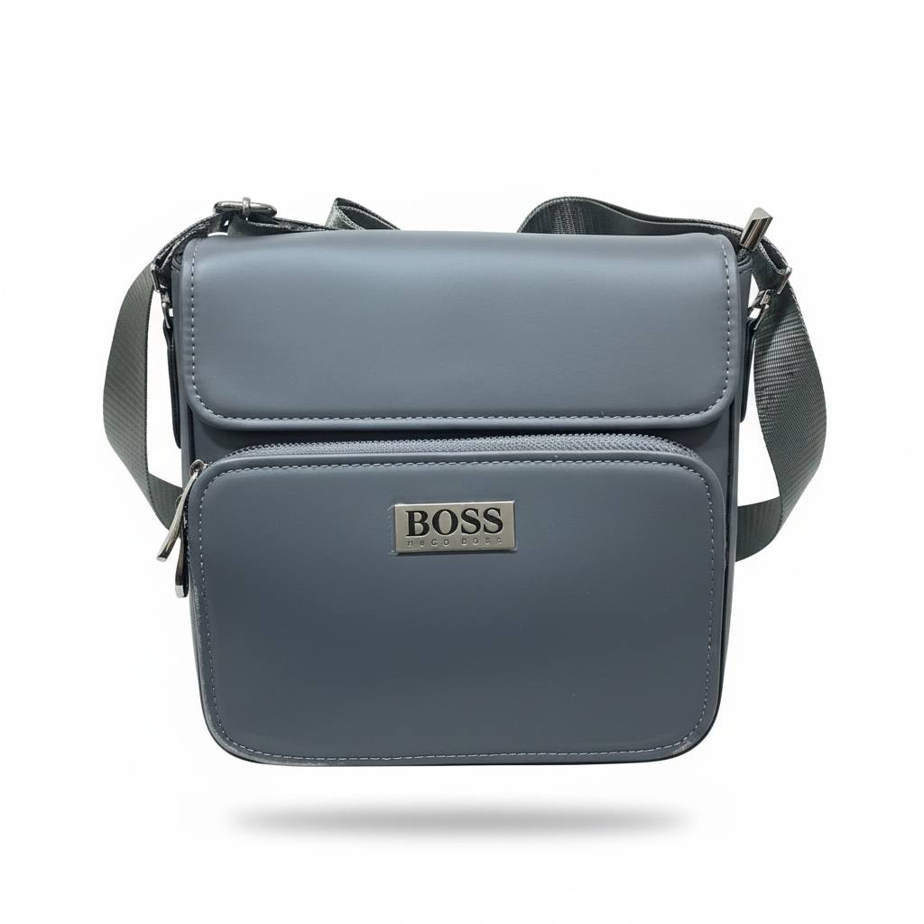BOSS Grey Crossbody Bag 🩶 | Modern Minimal Shoulder Bag for Men