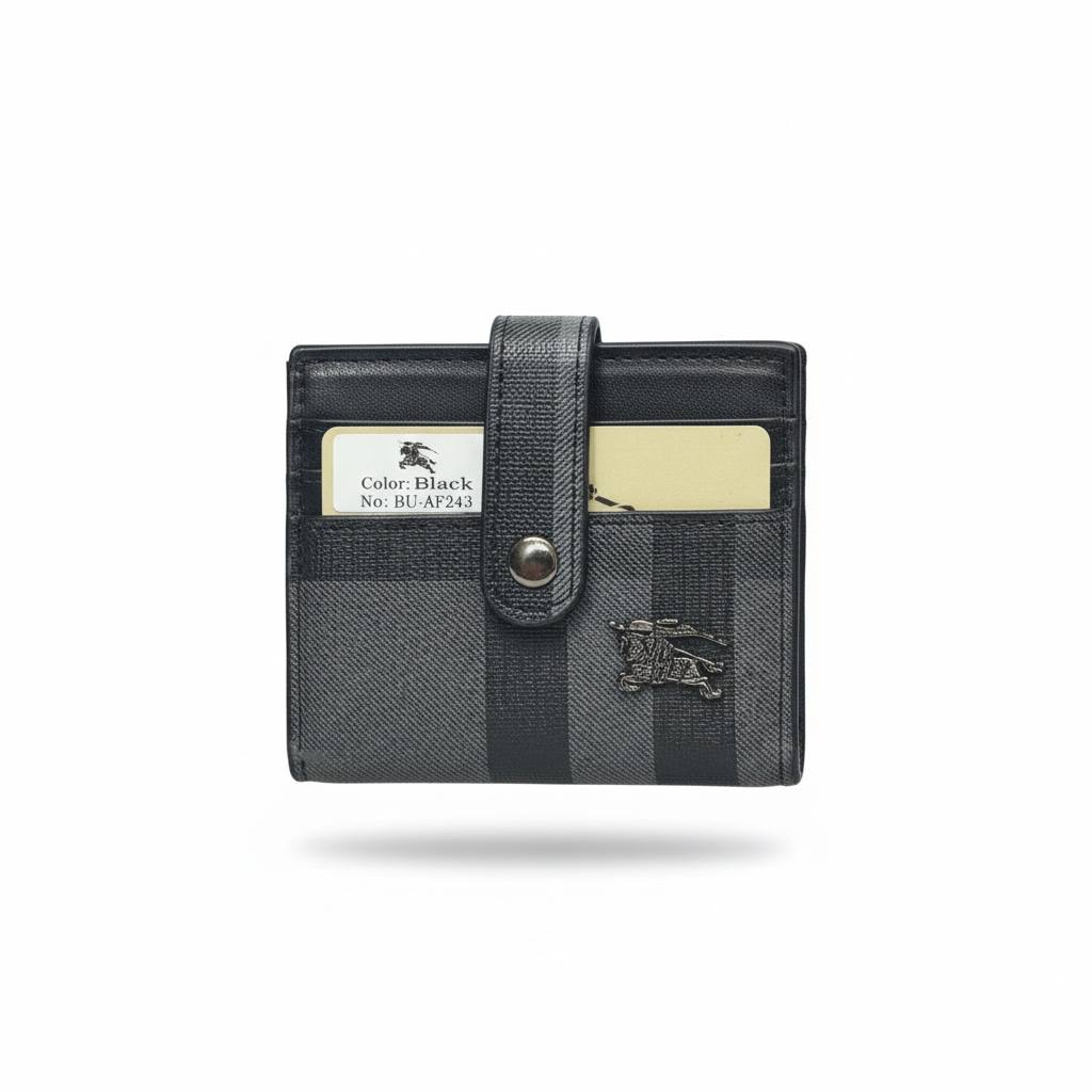 BURBERRY Black Check Slim Card Holder Wallet 🖤 | Classic Designer Mini Wallet