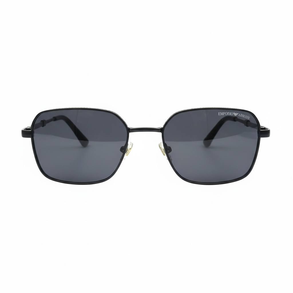 Emporio Armani Black Metal Sunglasses 🖤 | Minimal Square Luxury Frame