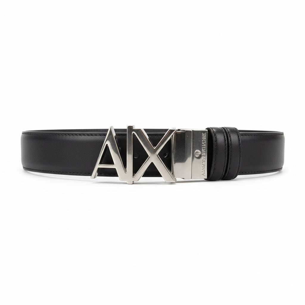Armani Exchange Reversible Leather Belt – AX Logo Buckle 🖤✨ (130cm)