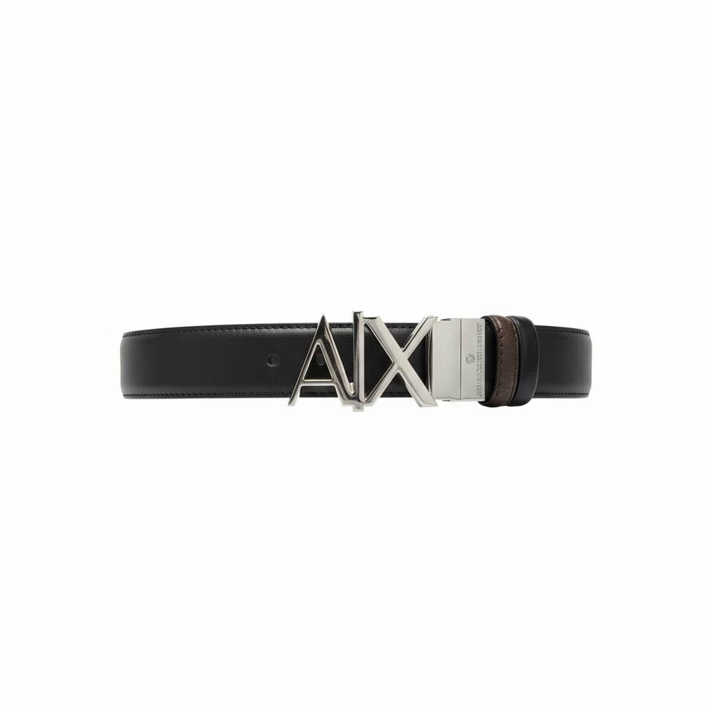 Armani Exchange Reversible Leather Belt – AX Logo Buckle 🖤✨ (130cm)