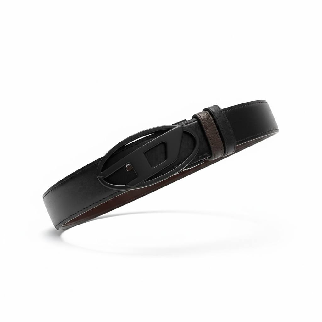 Diesel Reversible Leather Belt – Matte D Logo Edition 🖤🔥 (130cm)
