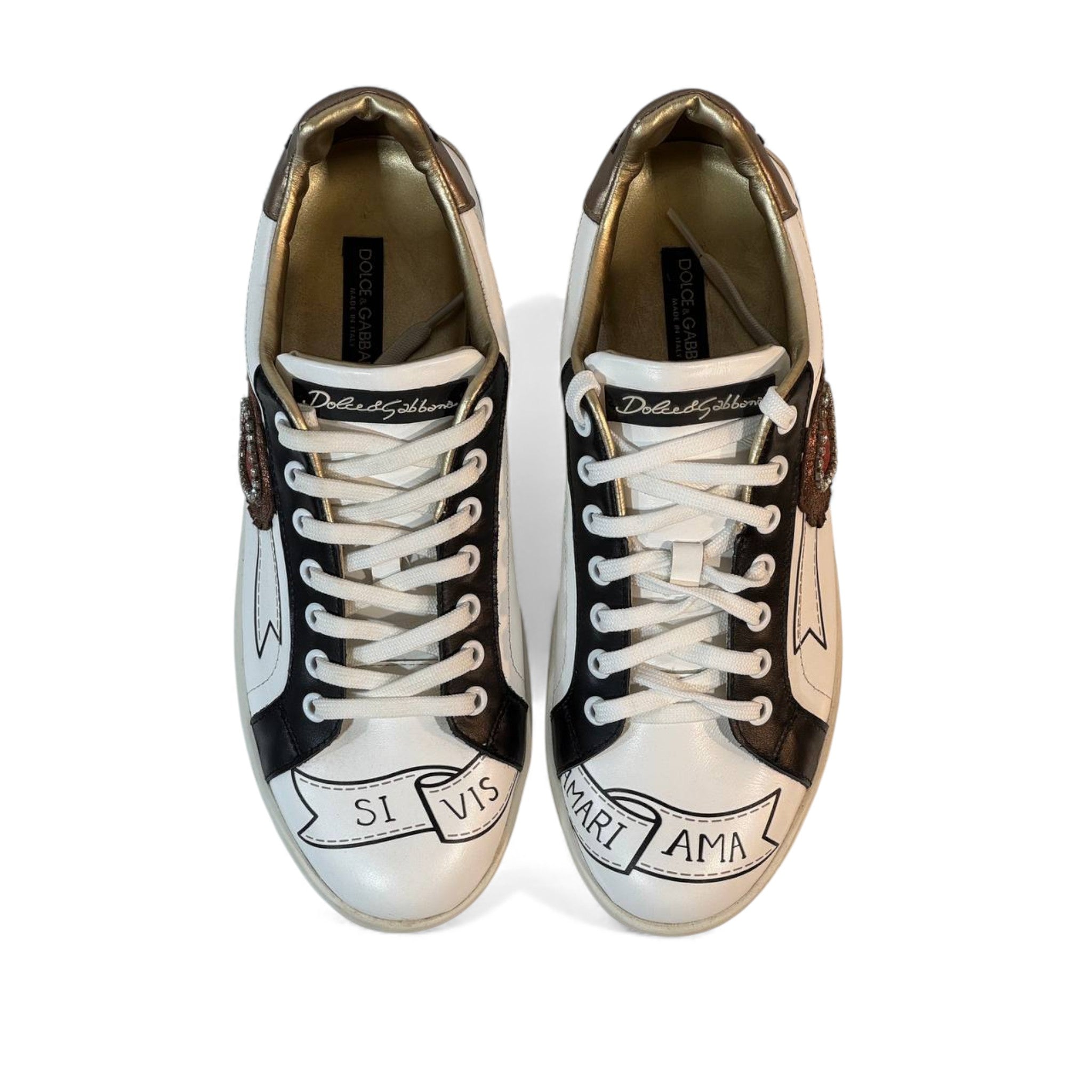 🔥 Dolce & Gabbana “Si Vis Amari Ama” Sneakers – Iconic Italian Statement 👟