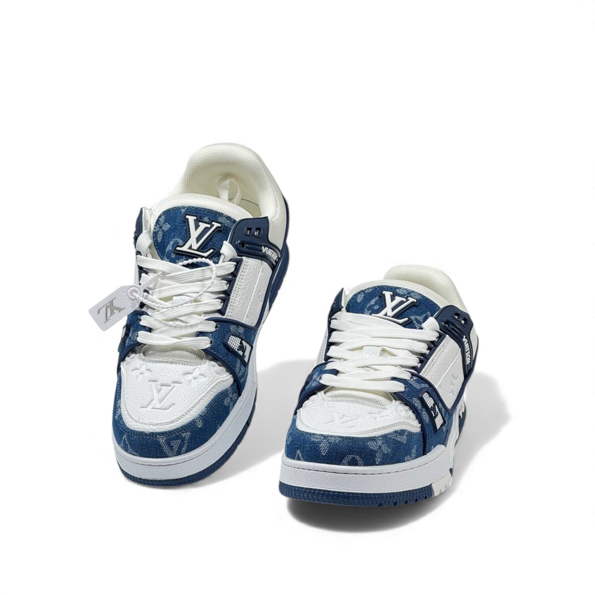 💙 Louis Vuitton LV Trainer Denim Blue Sneakers – Where Luxury Meets Street Spirit 👟