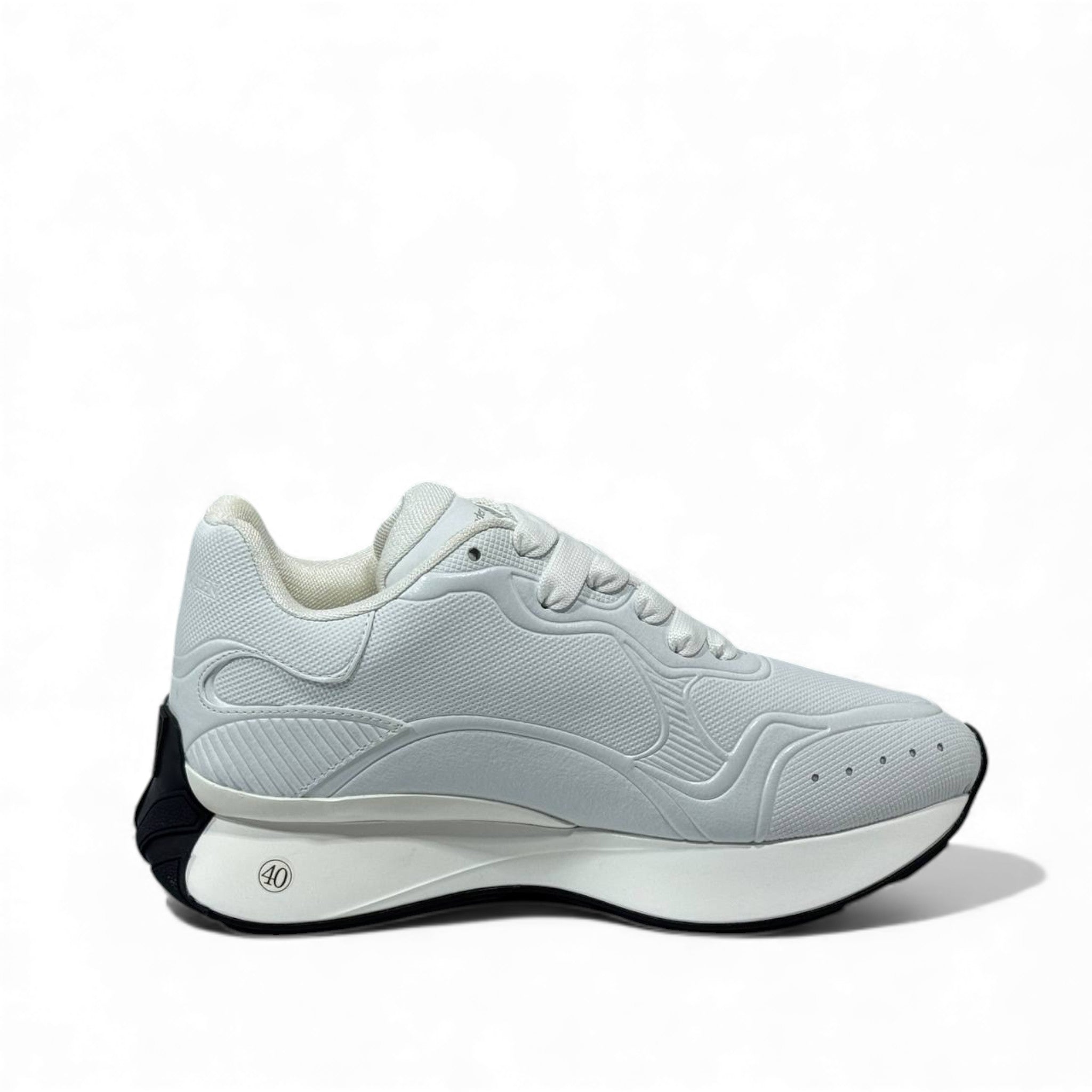 🤍 Alexander McQueen Sprint Runner White Sneakers – Pure Minimal Luxury 👟
