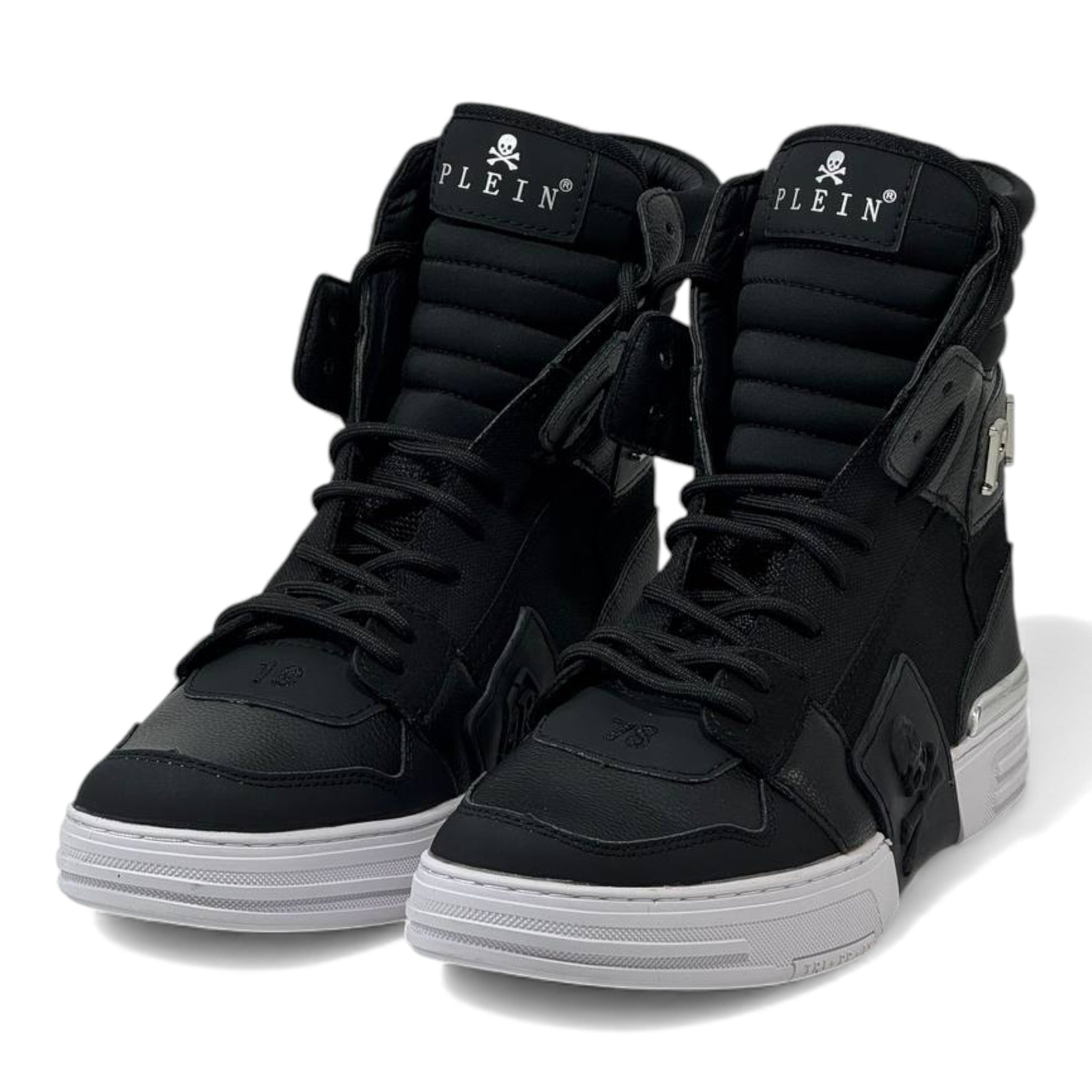 🖤 Philipp Plein High-Top “78” All Black Sneakers – Power, Precision & Attitude 👟