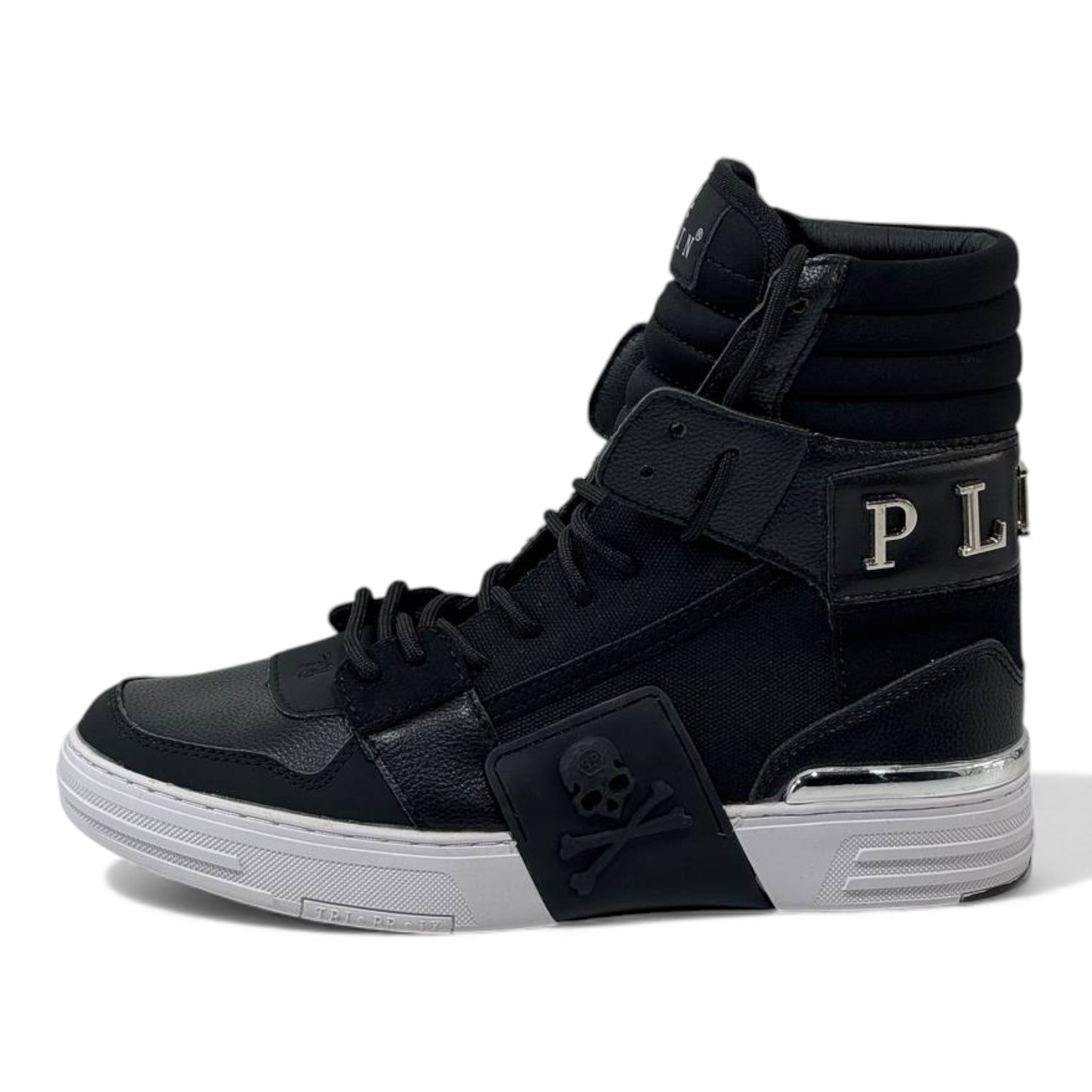 🖤 Philipp Plein High-Top “78” All Black Sneakers – Power, Precision & Attitude 👟