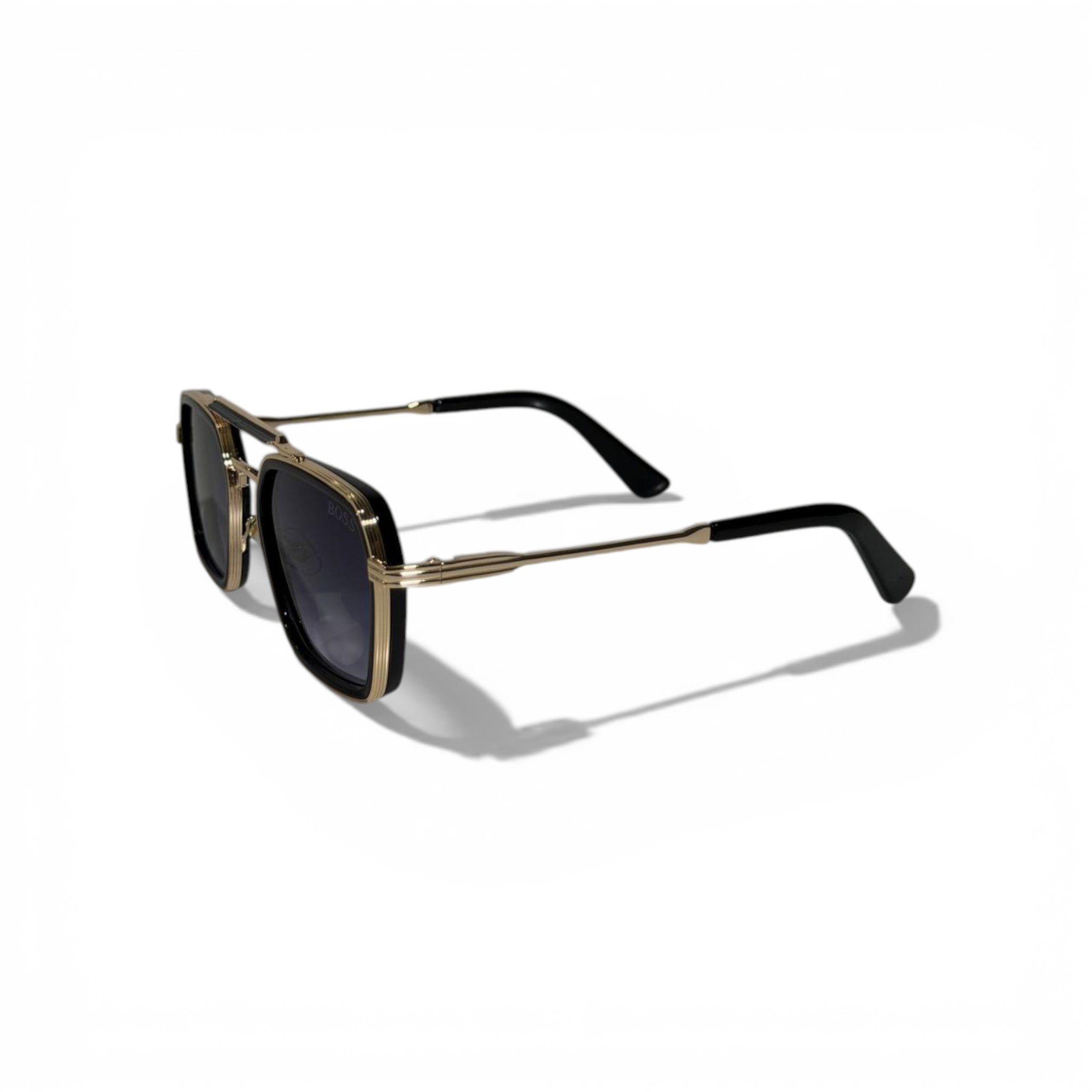 BOSS Gold Double-Bridge Square Sunglasses 🕶️✨