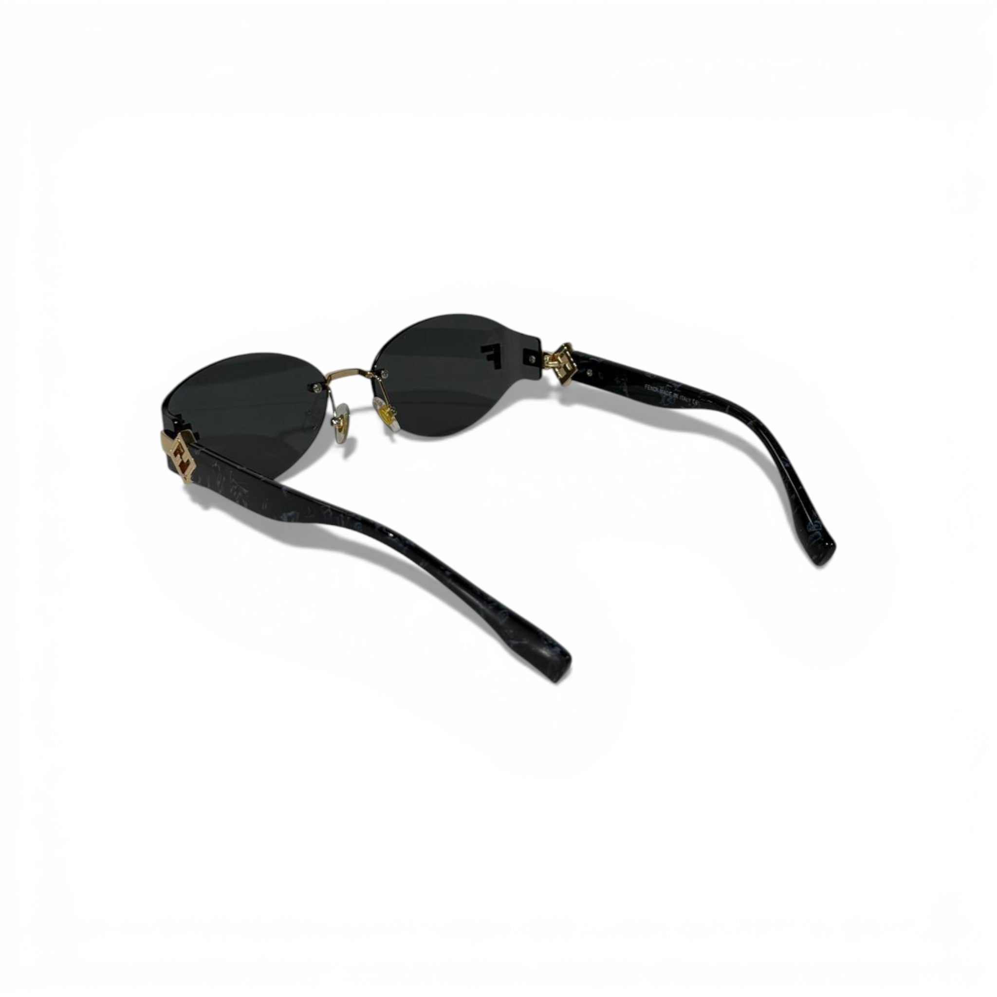 Fendi Gold Accent Rimless Sunglasses 🖤✨