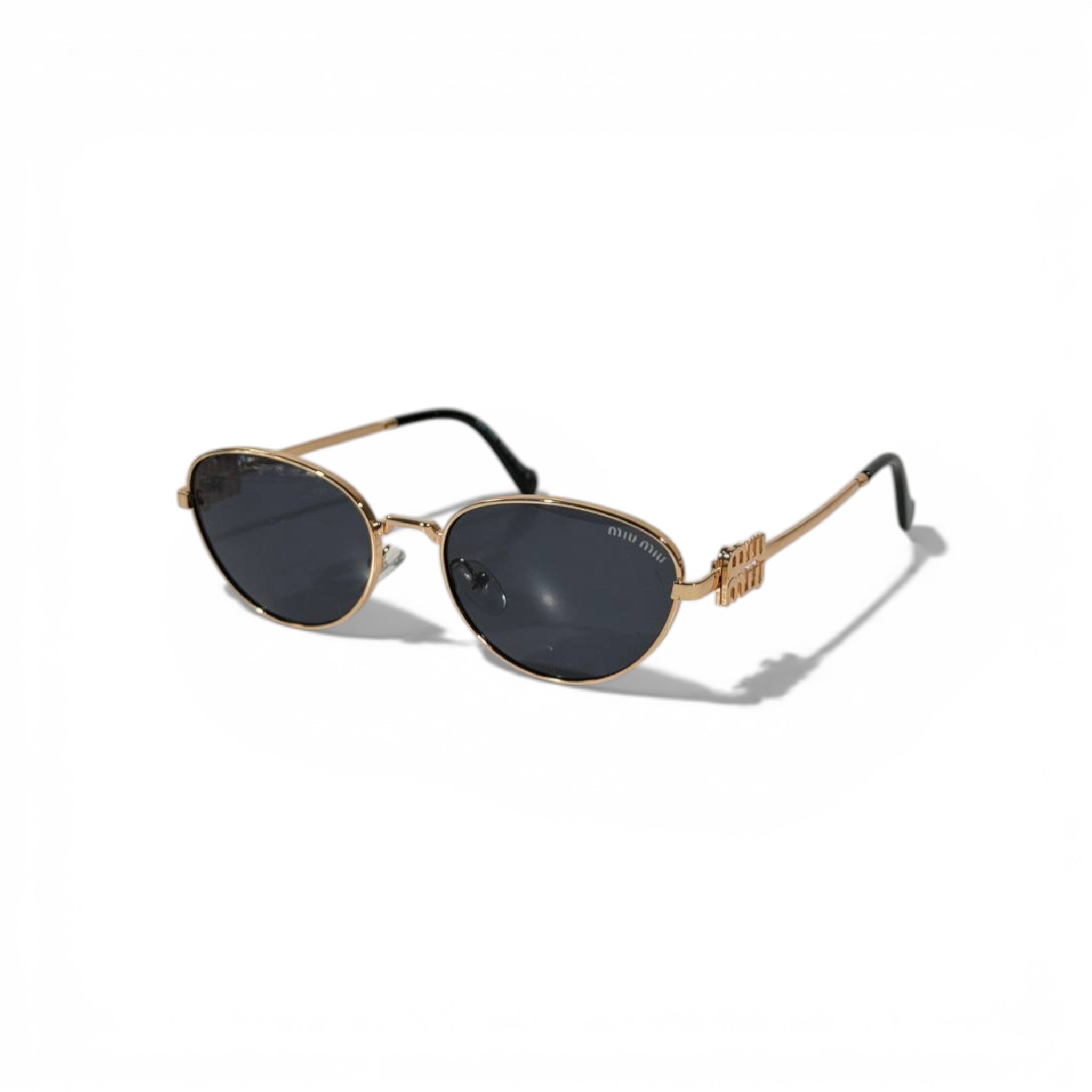 Miu Miu Oval Metal Sunglasses – Gold Frame Edition ✨🕶️