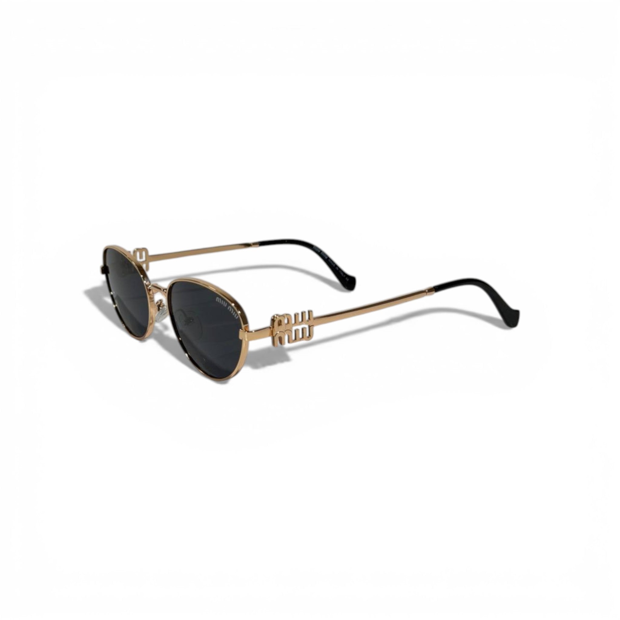 Miu Miu Oval Metal Sunglasses – Gold Frame Edition ✨🕶️
