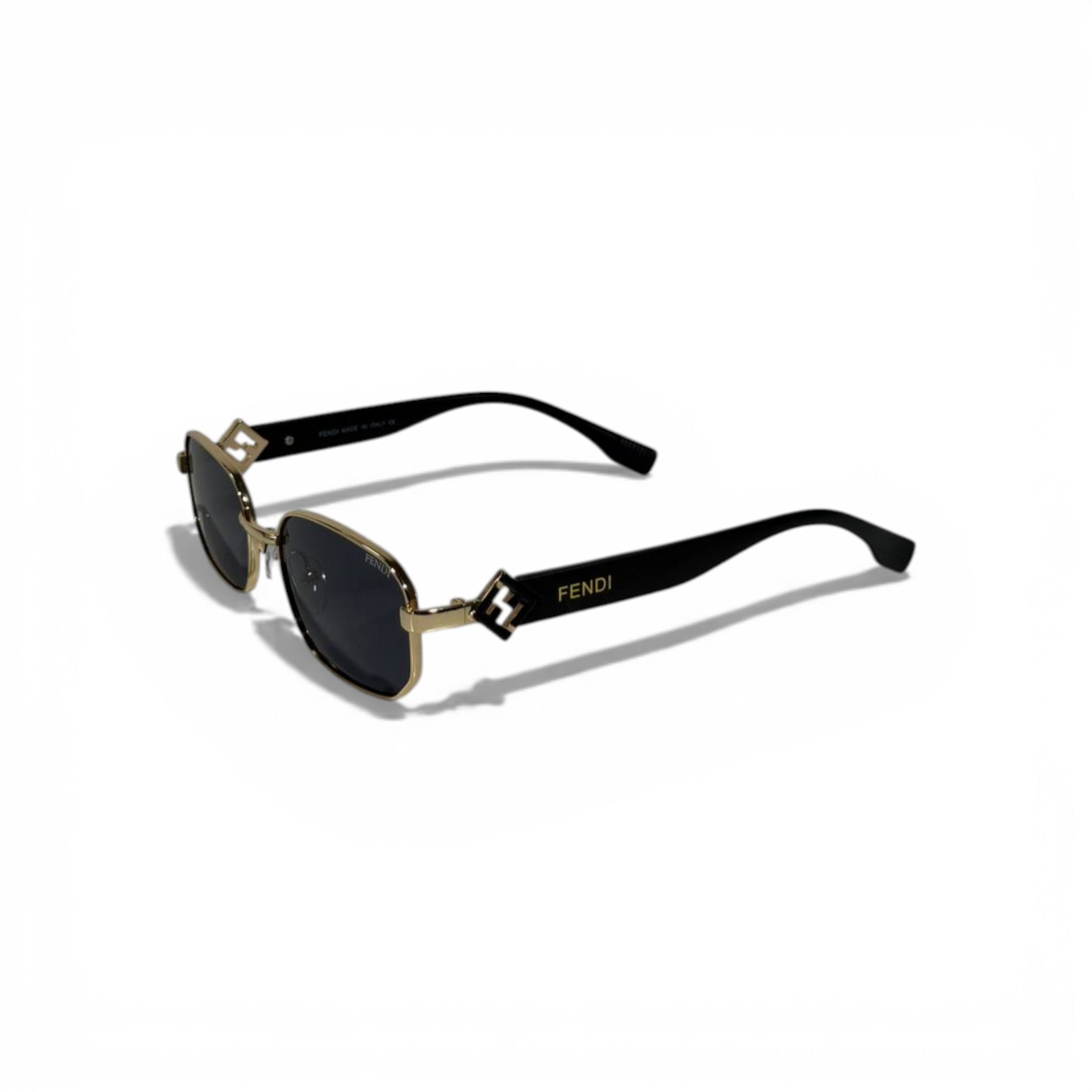 Fendi Rectangular Metal Sunglasses – Gold & Black Edition 🖤✨