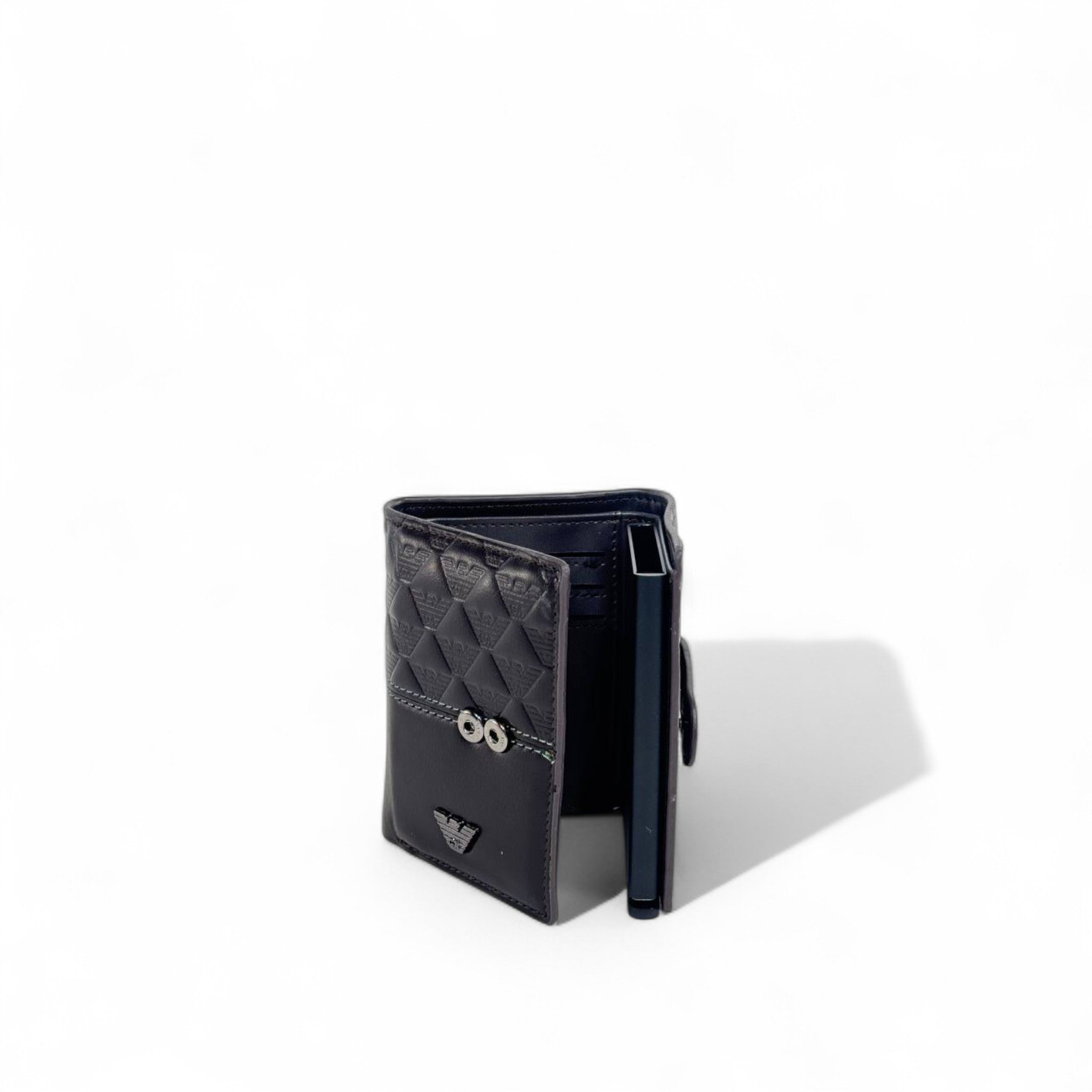 🖤 Emporio Armani brown Leather Wallet – Luxury Compact Design