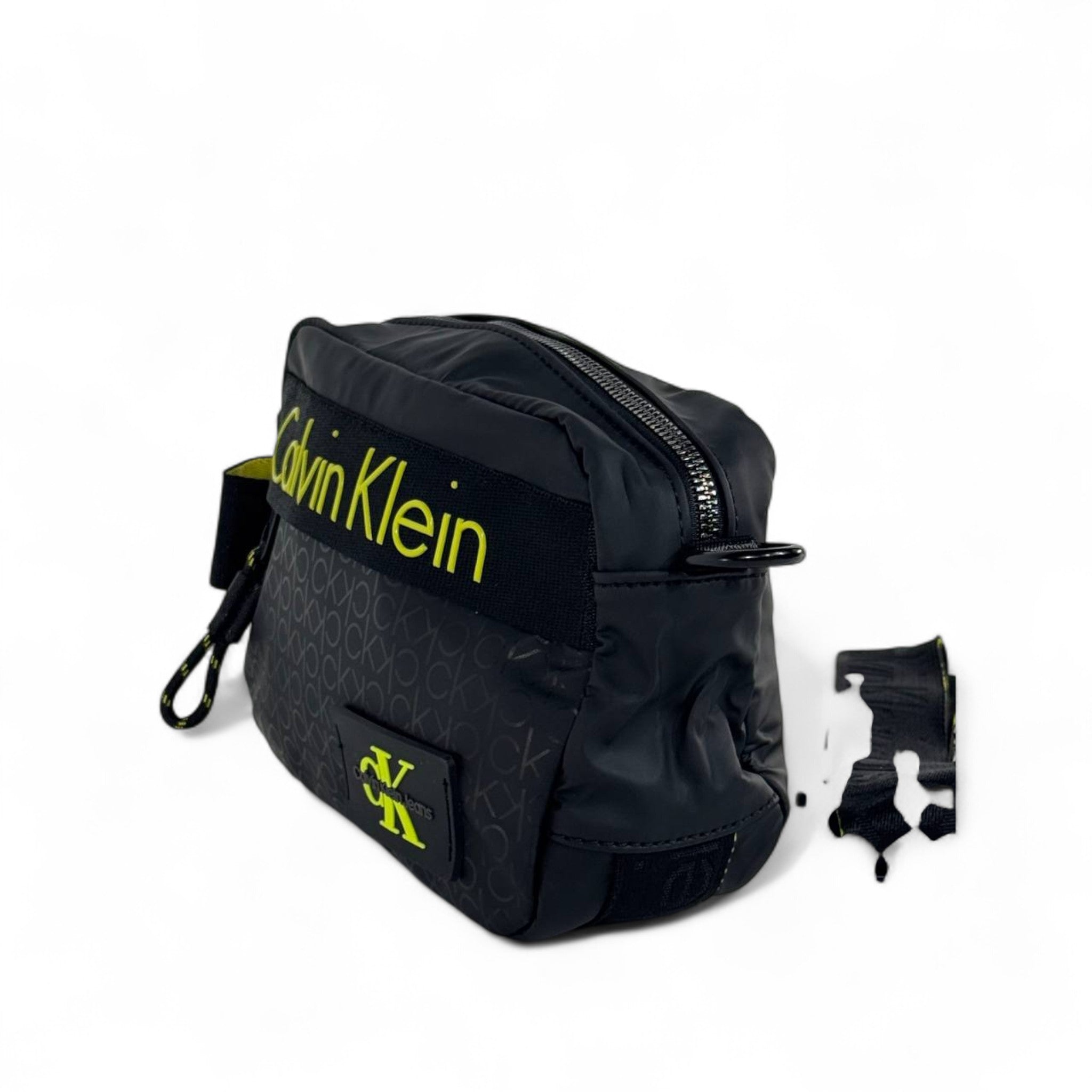 ⚫💛 Calvin Klein Black & Neon Yellow Crossbody Bag – Bold Unisex Streetwear