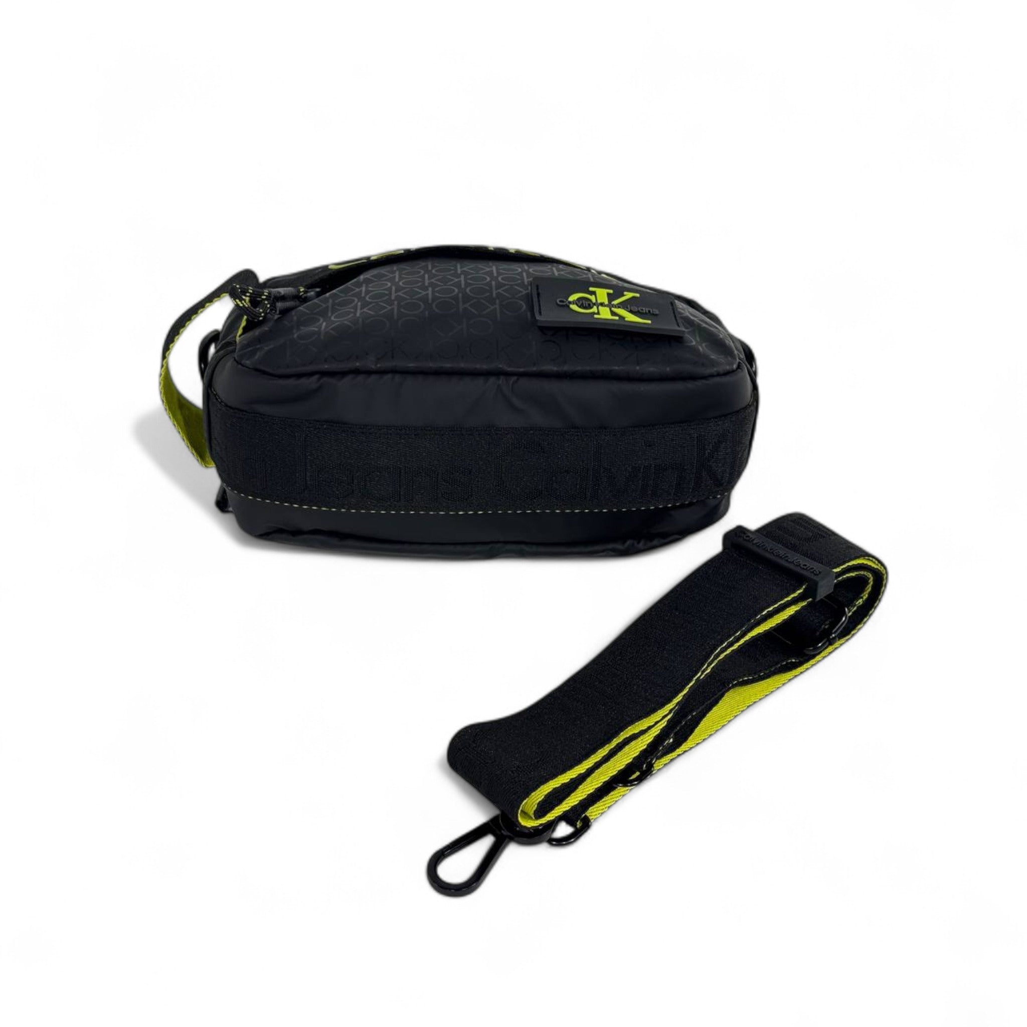 ⚫💛 Calvin Klein Black & Neon Yellow Crossbody Bag – Bold Unisex Streetwear