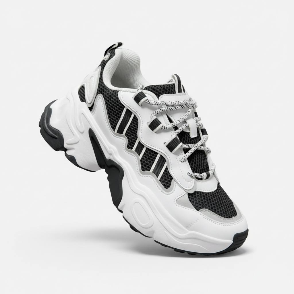 Adidas Chunky Black & White Sneakers 👟🖤 | Bold Everyday Street Style